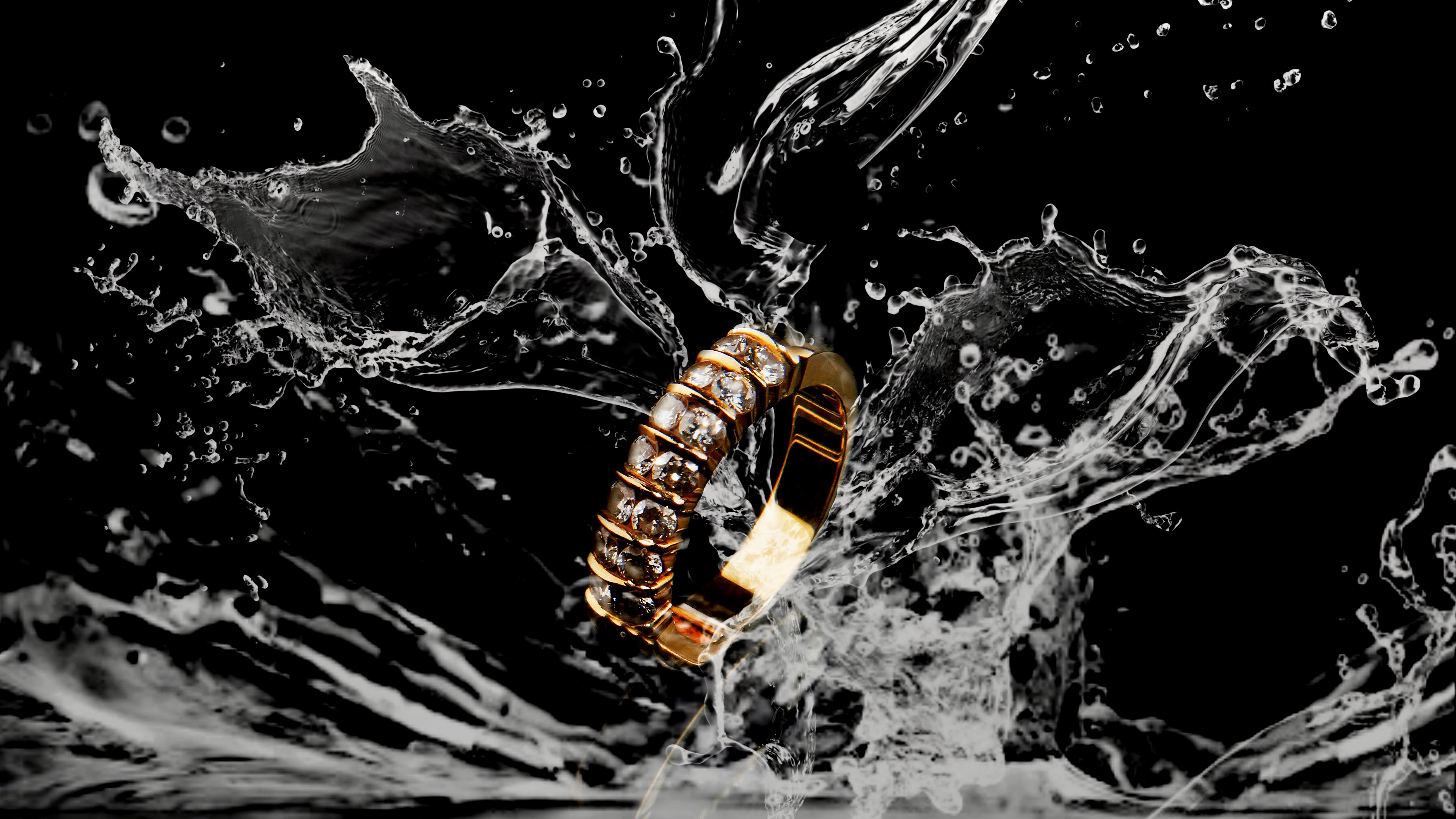 ring, splash, liquid, 4k, HD Wallpaper