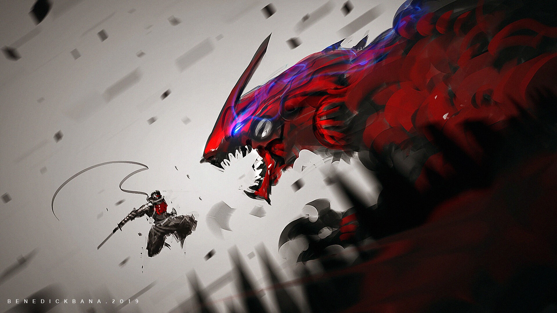 artwork, digital art, drawing, original characters, weapon, sword, HD Wallpaper