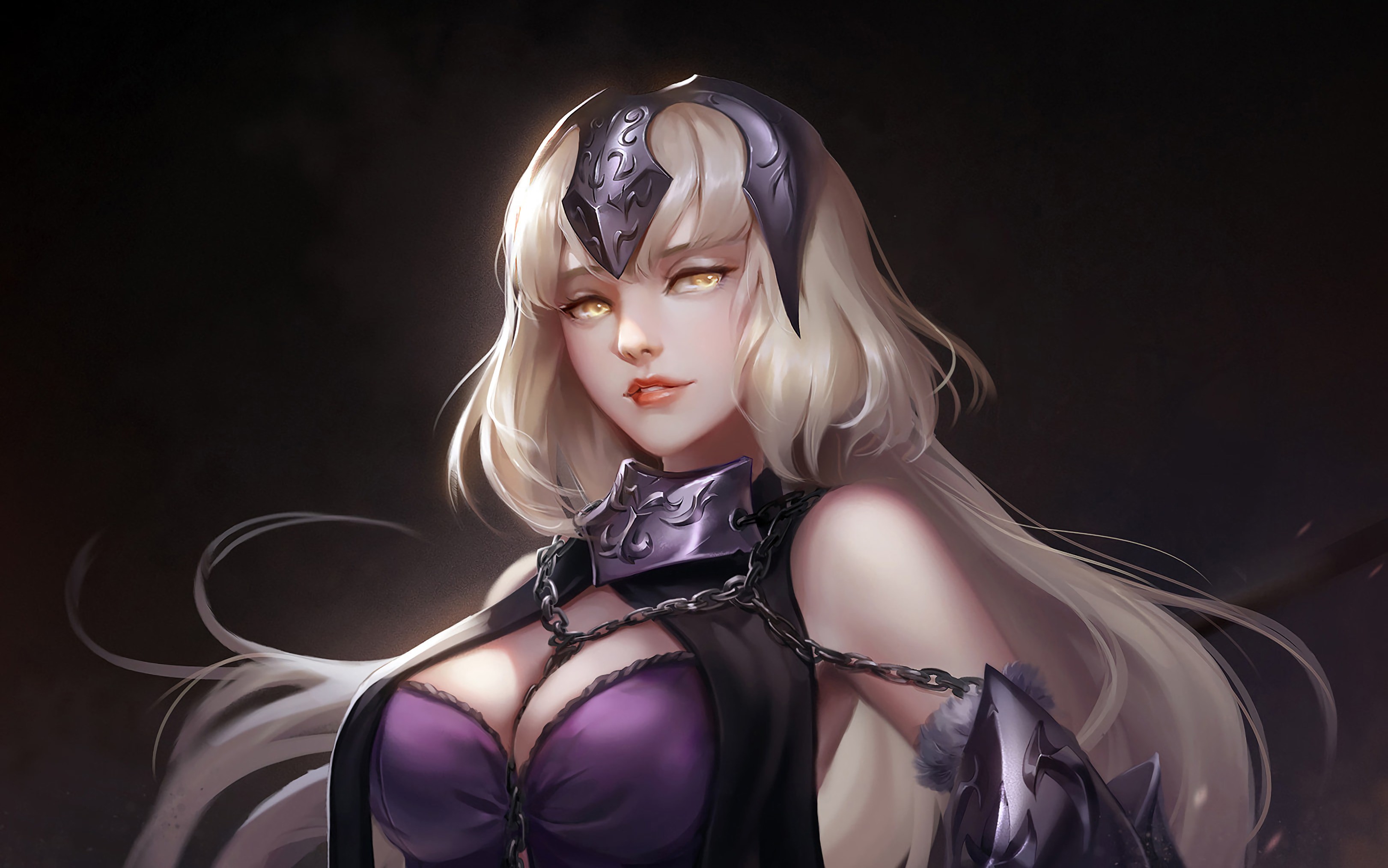 Jeanne (Alter) (Fate/Grand Order), Avenger (Fate/Grand Order), Fate Series, anime girls, yellow eyes, blonde, long hair, Fate/Grand Order, HD Wallpaper