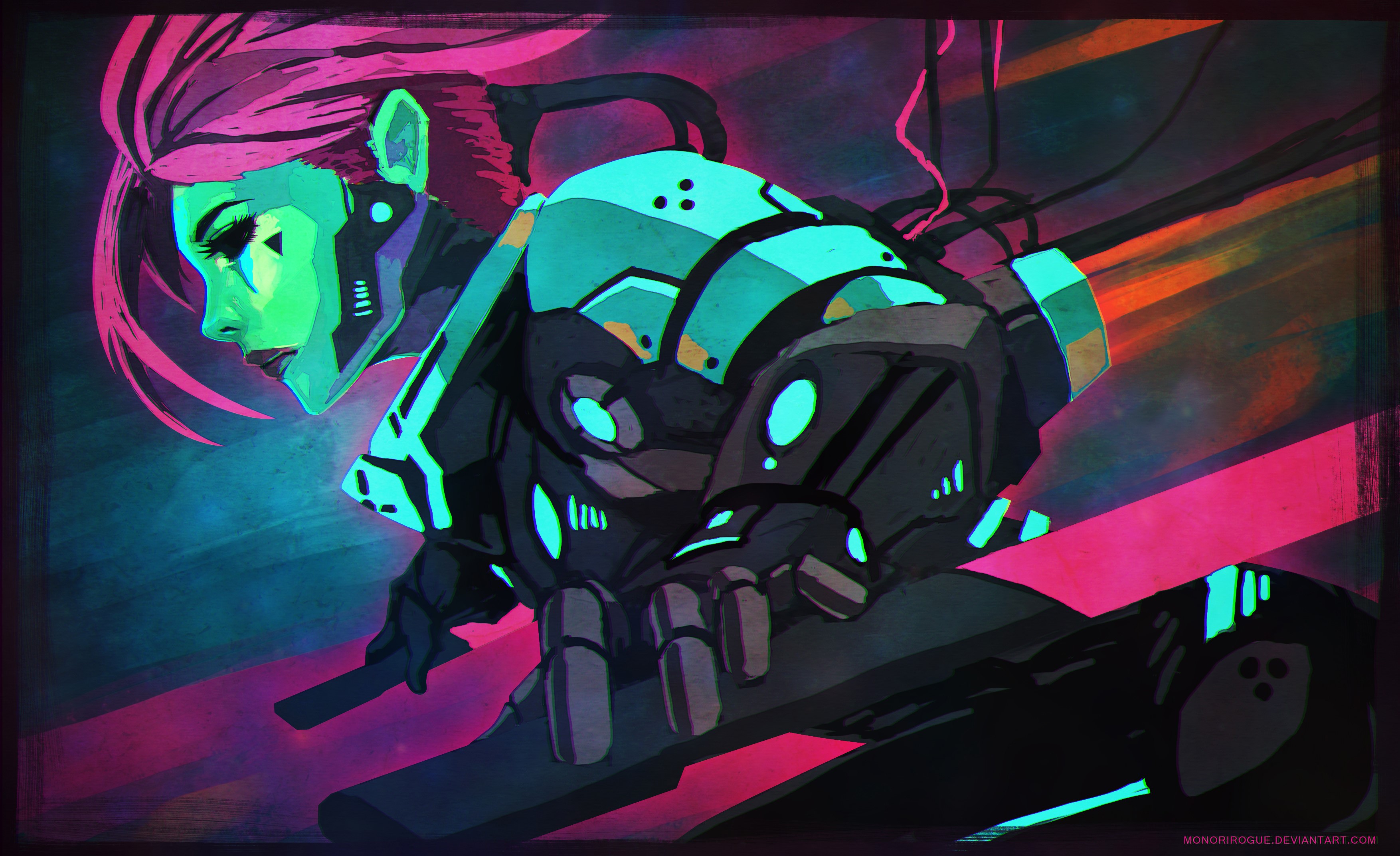 cyberpunk, cyborg, digital art, futuristic, HD Wallpaper