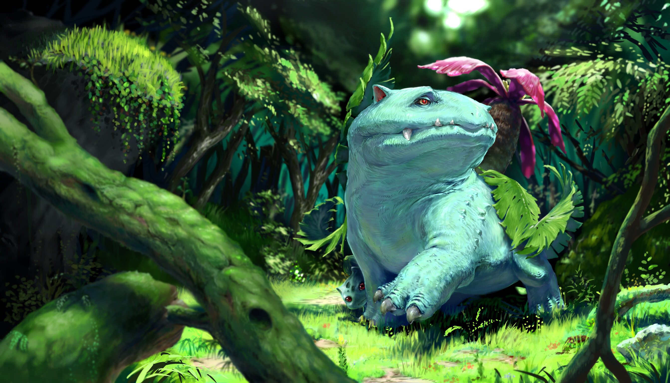 Pokémon, Venusaur, video game art, dekunobou-kizakura, video games, HD Wallpaper