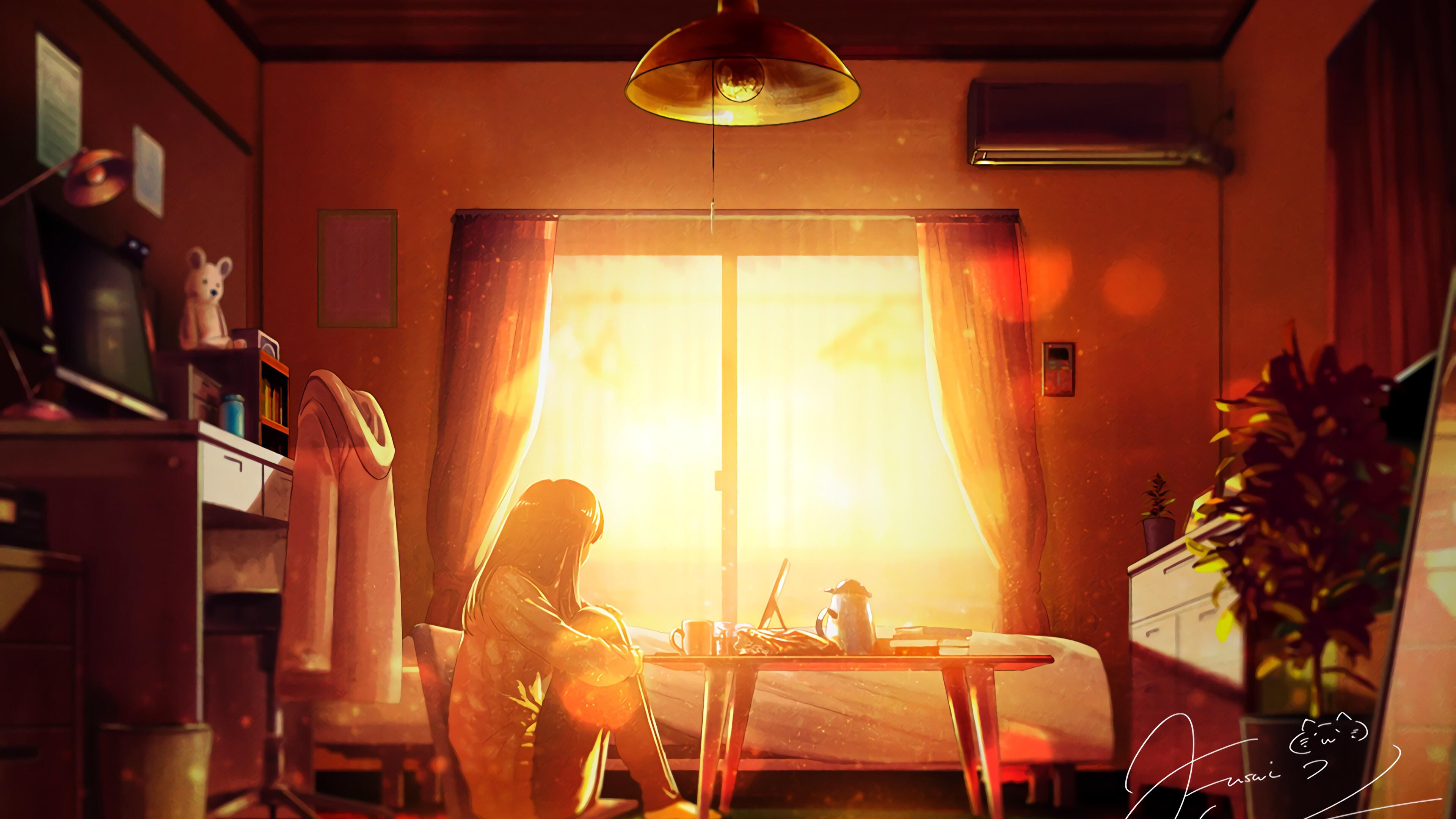 anime, anime girls, sunrise, HD Wallpaper