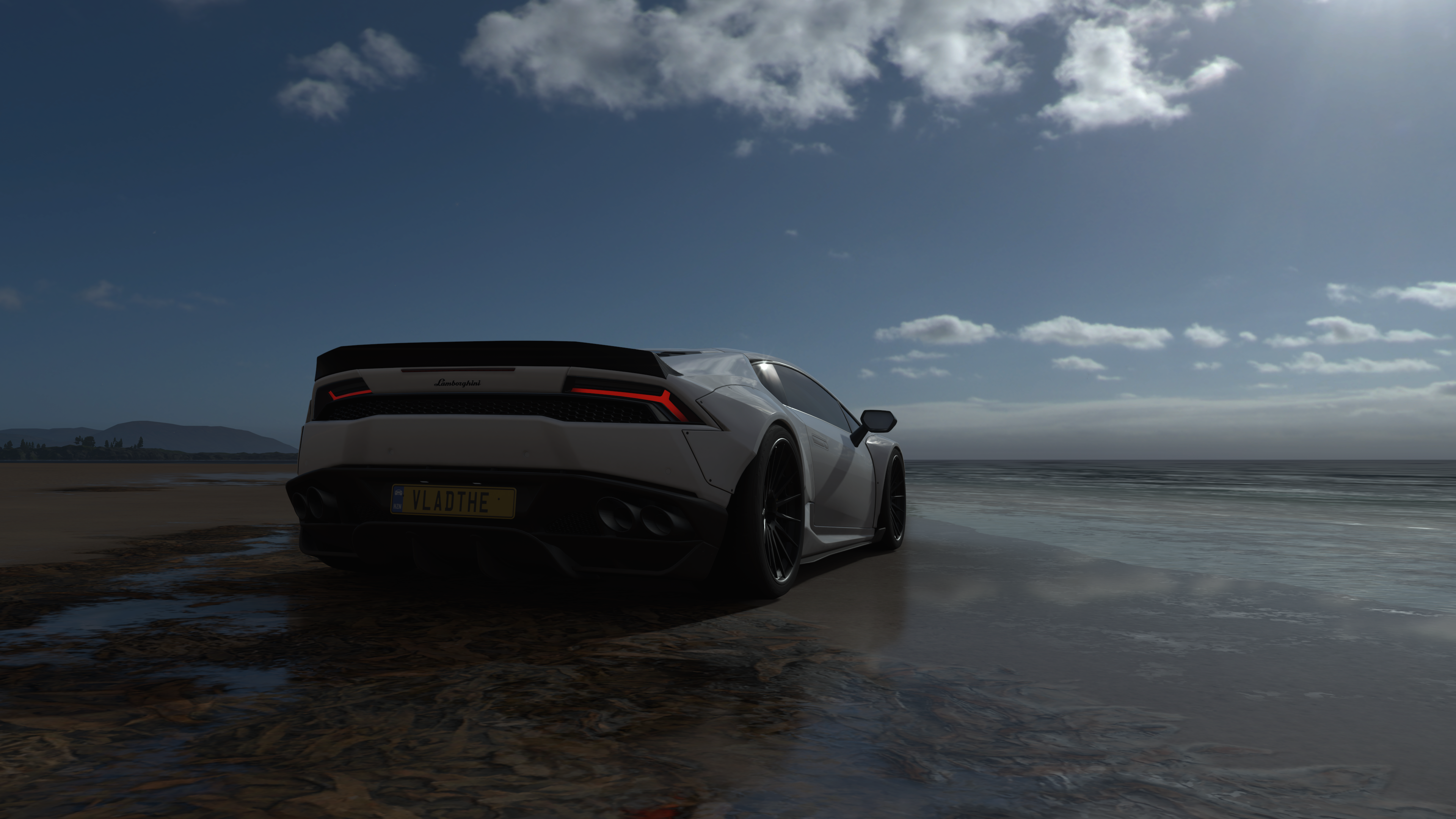 Forza, Forza Horizon 4, Lamborghini, sand, beach, sky, HD Wallpaper