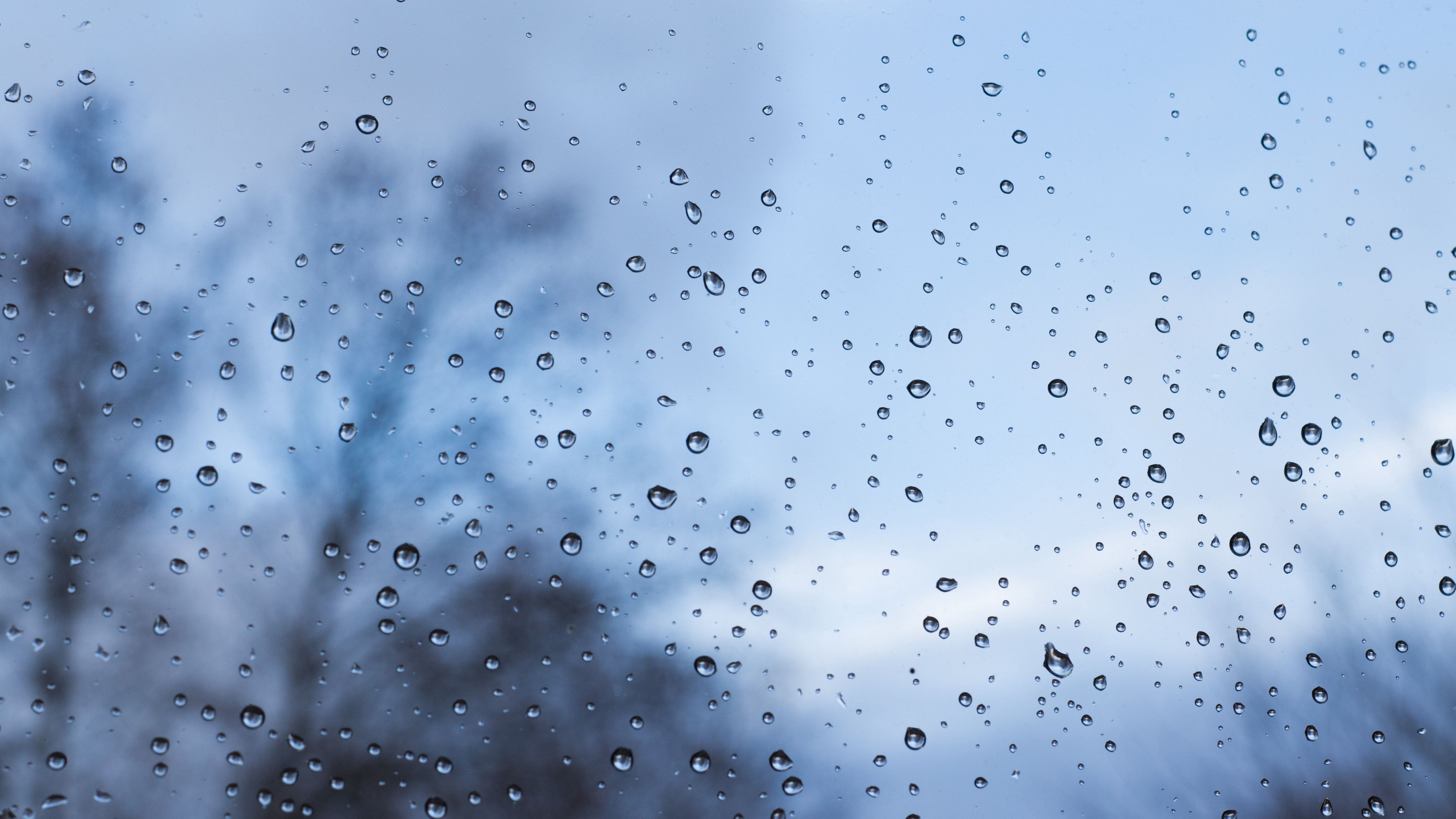 drops, glass, rain, wet, blur, window, 4k, HD Wallpaper
