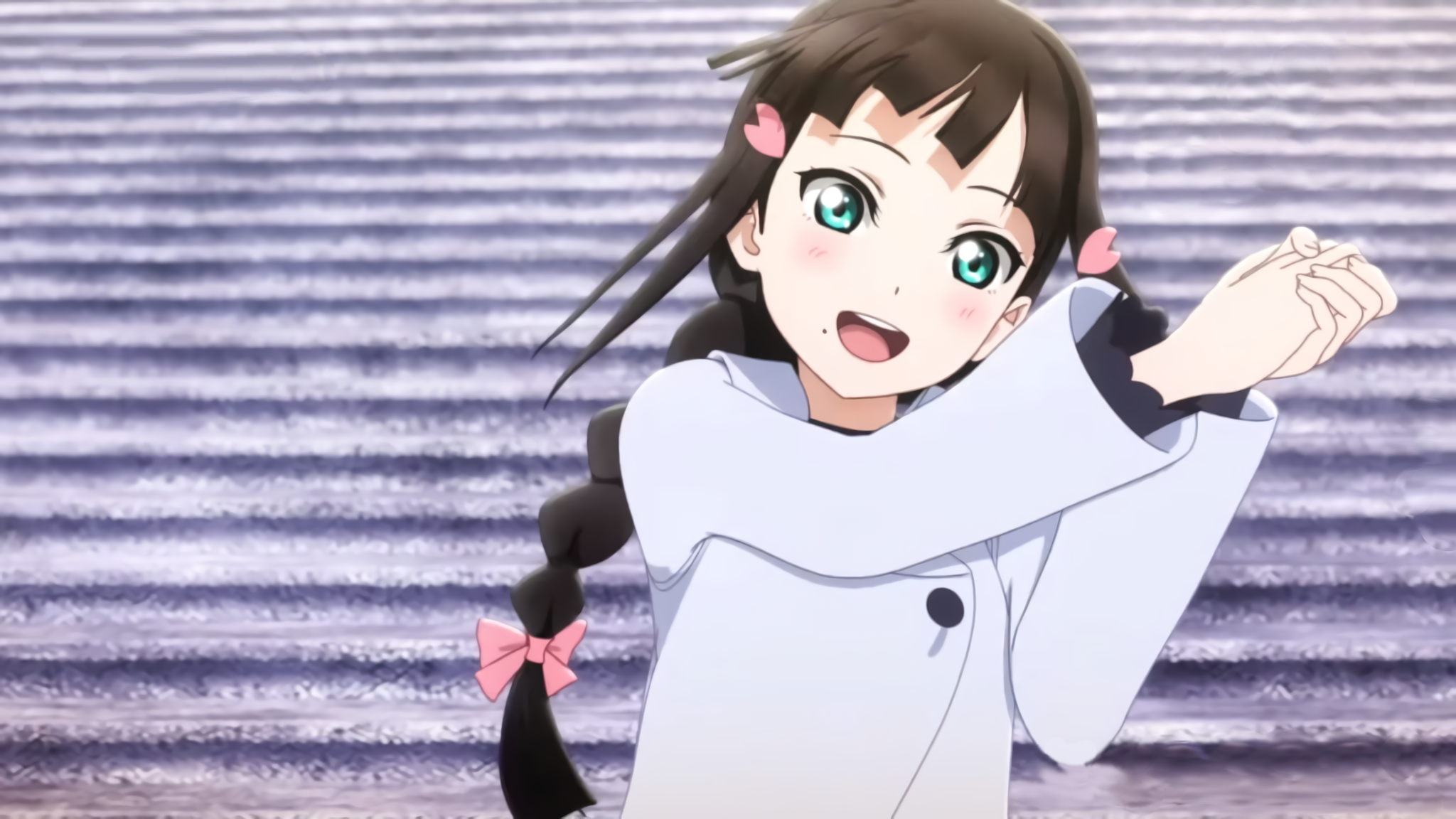 Kurosawa Dia, Love Live! Sunshine, anime girls, anime, open mouth, brunette, green eyes, HD Wallpaper