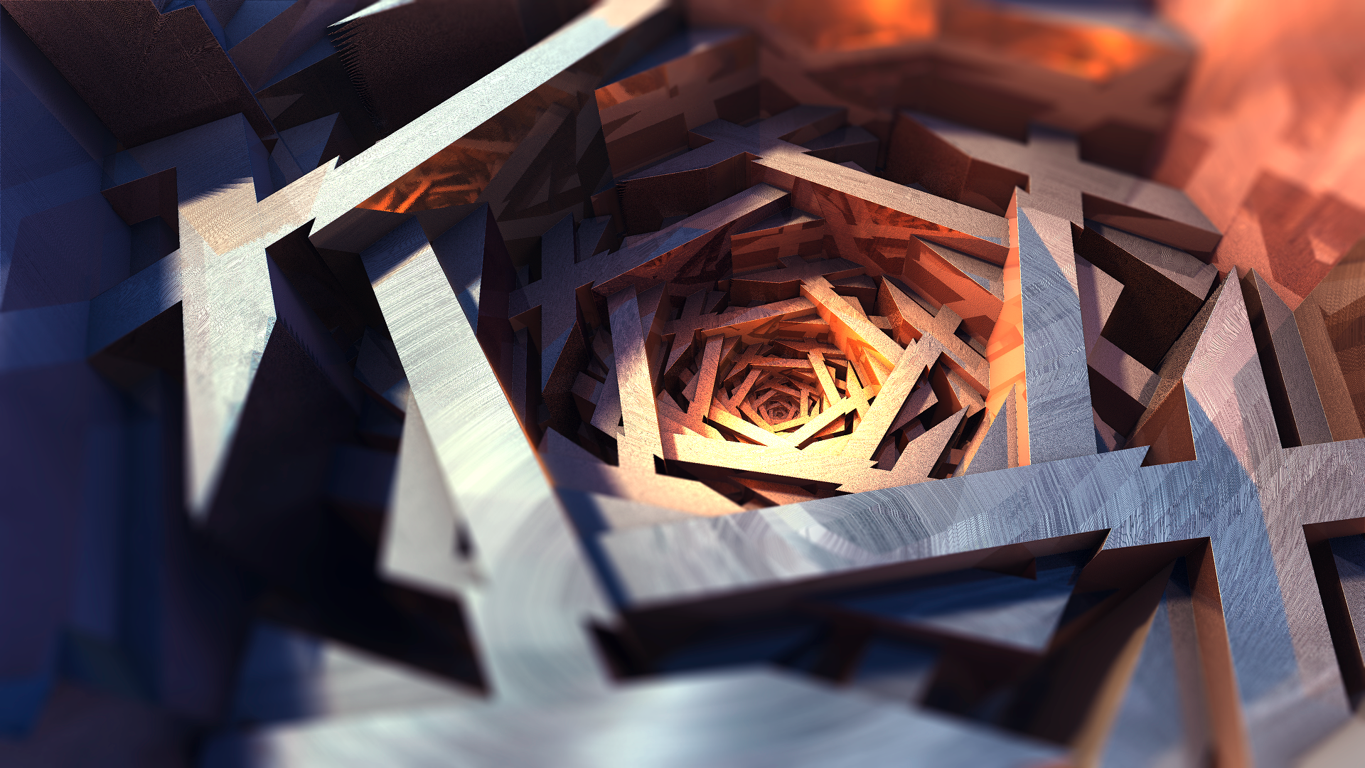 fractal, 3D, geometry, HD Wallpaper