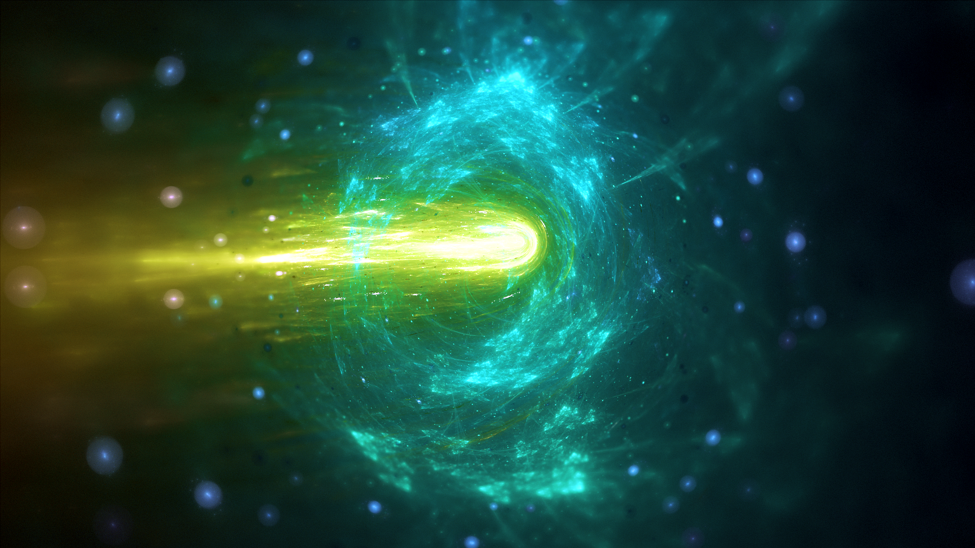 fractal, green, yellow, HD Wallpaper