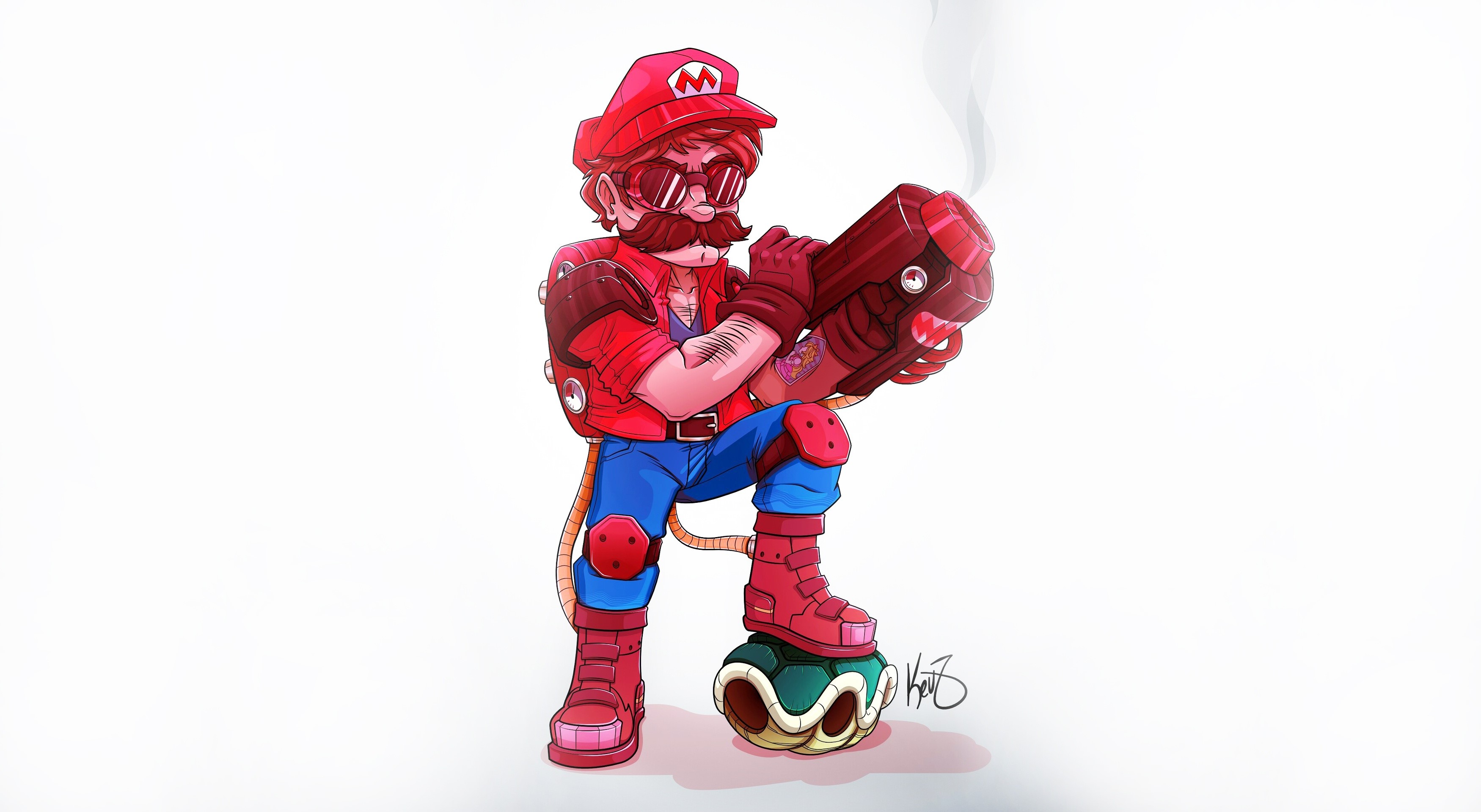 simple background, Super Mario, video games, video game art, HD Wallpaper