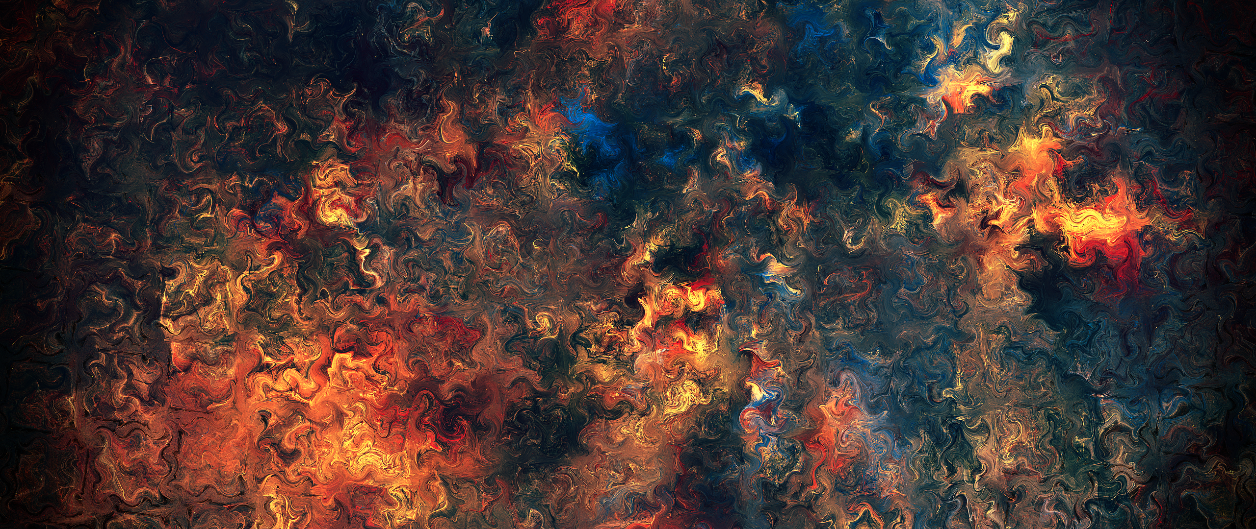 warm colors, red, artwork, digital art, ultrawide, HD Wallpaper