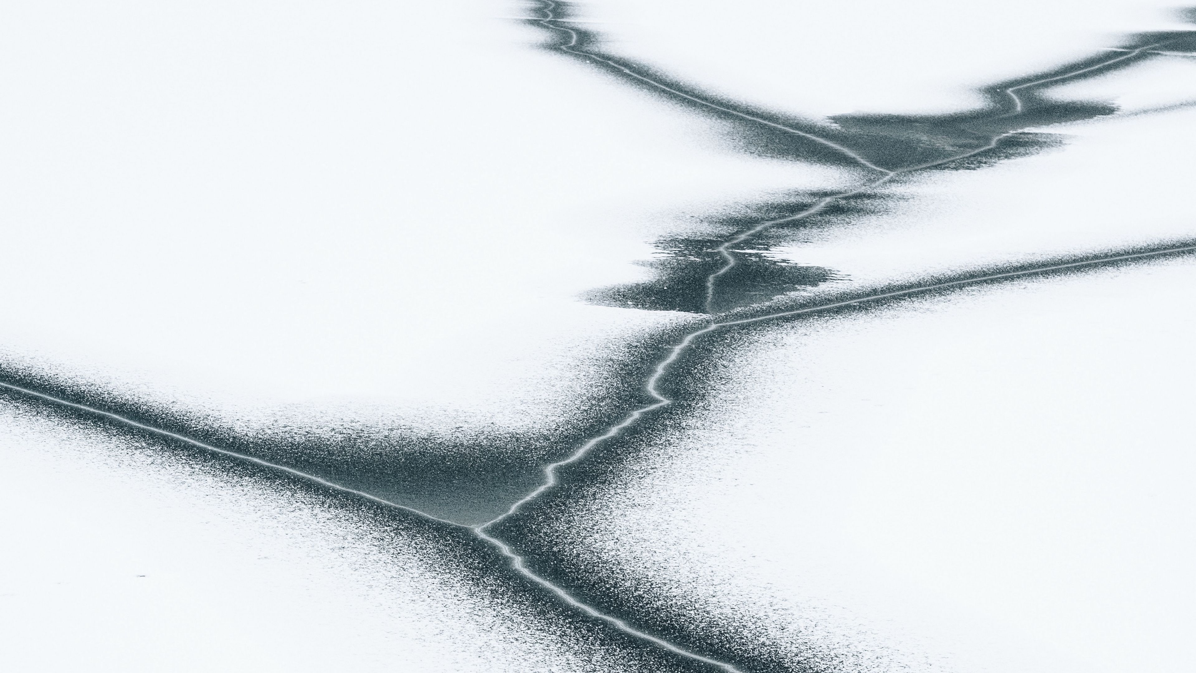 ice, snow, cranny, minimalism, 4k, HD Wallpaper