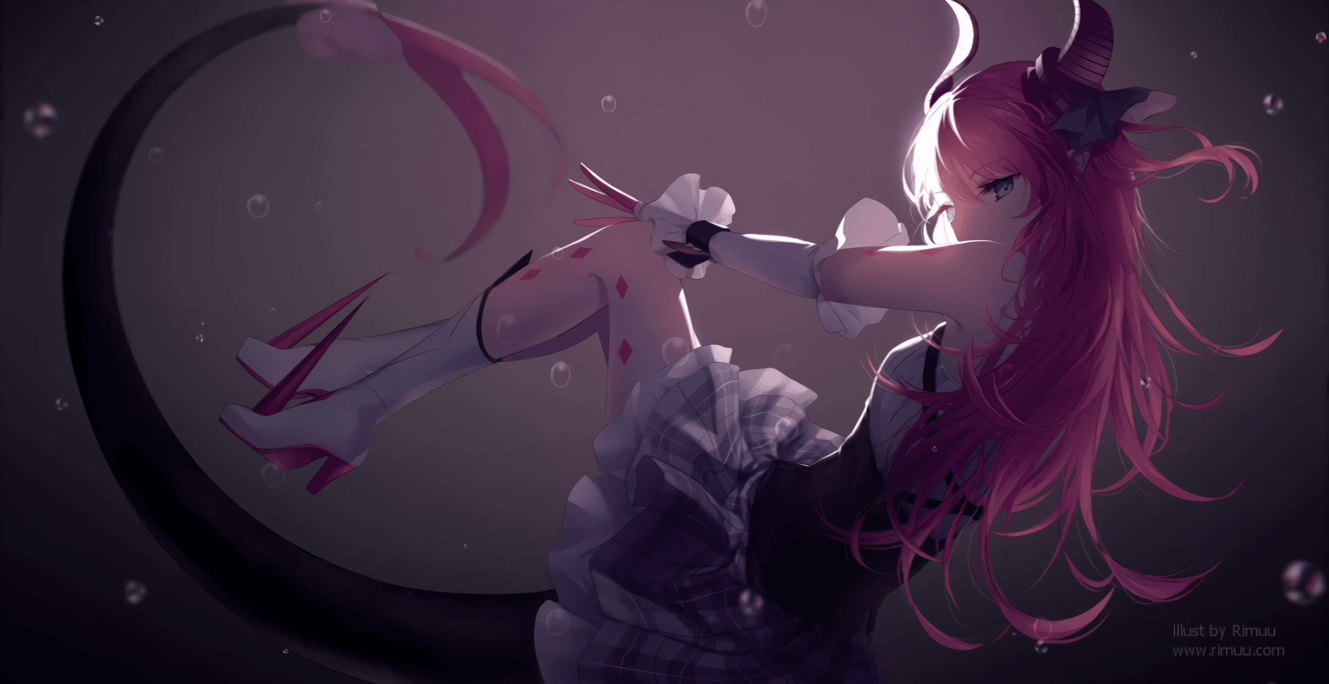 fantasy art, anime, flying, maid, anime girls, rimuu, HD Wallpaper