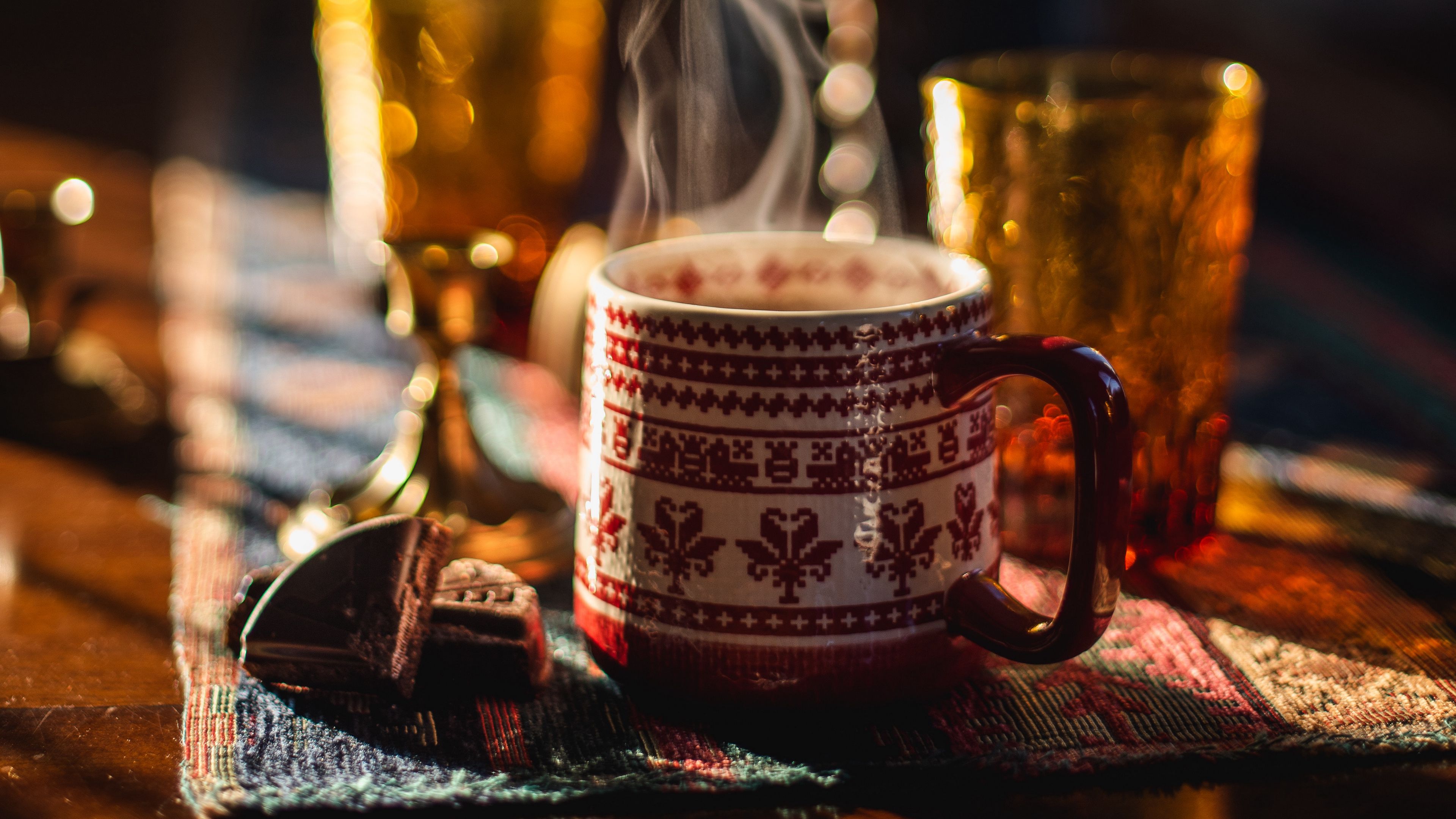 cup, steam, drink, comfort, warmth, 4k, HD Wallpaper