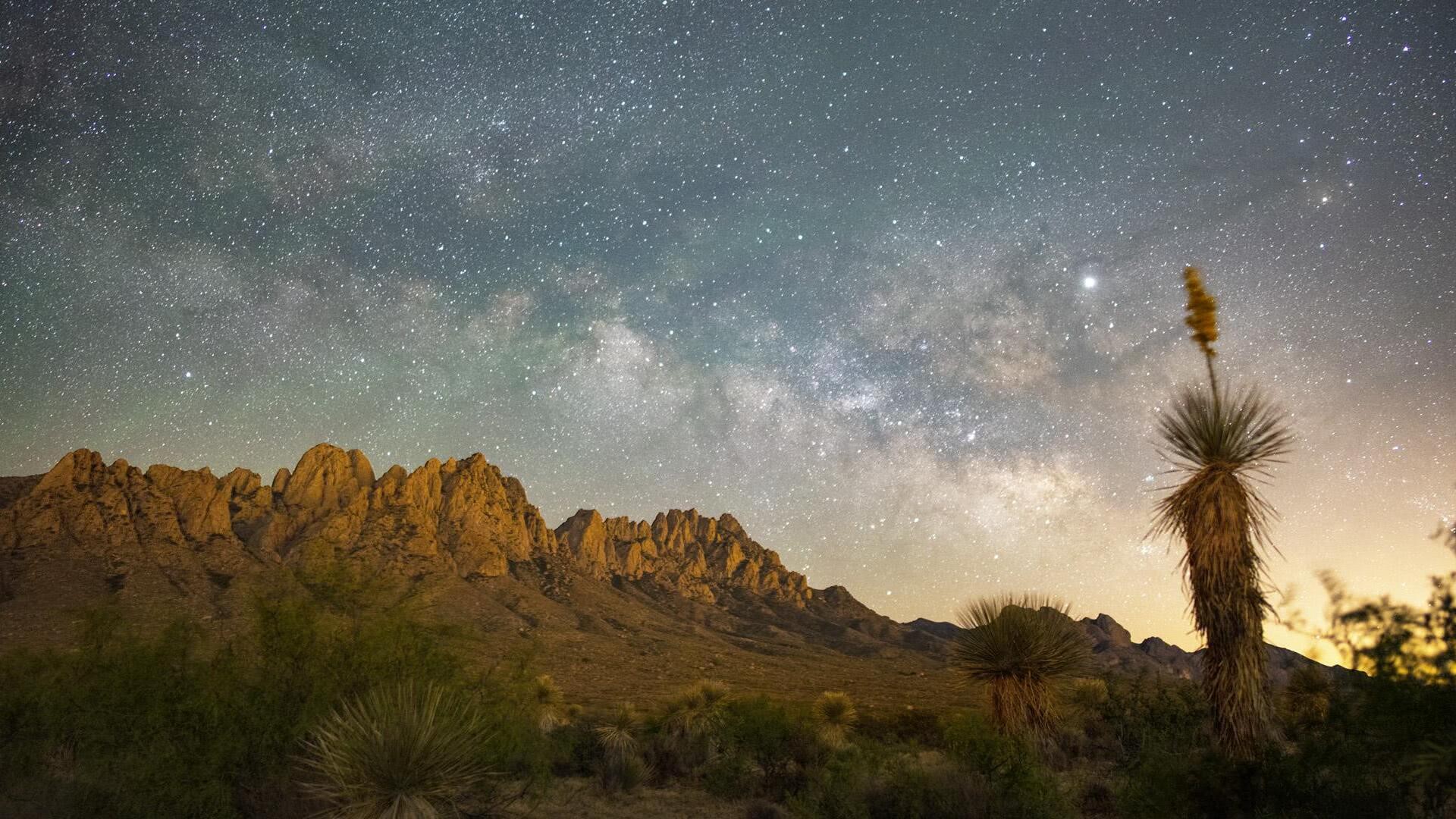 Milky Way, long exposure, landscape, mountains, HD Wallpaper