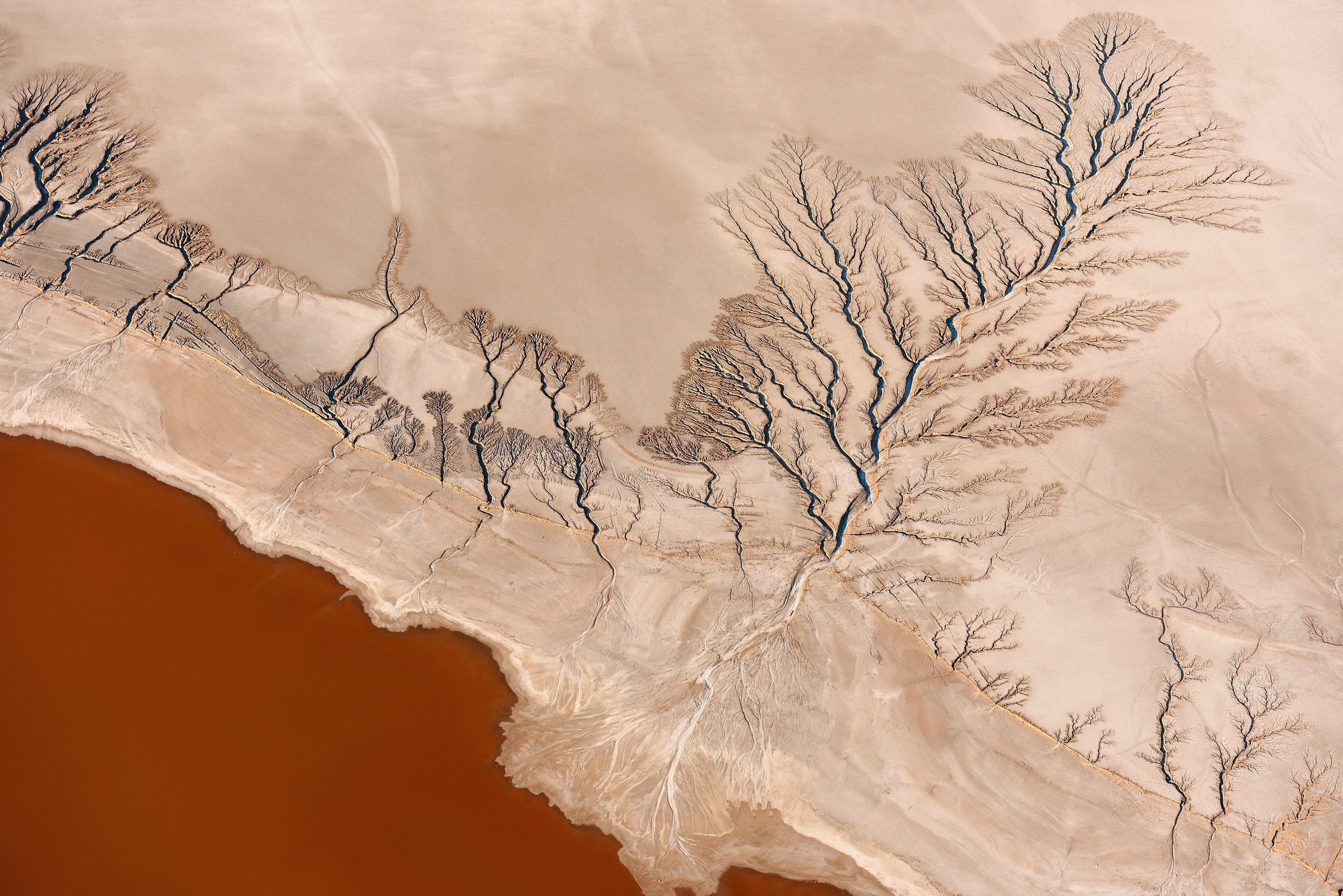 aerial view, coast, desert, nature, landscape, beige, HD Wallpaper