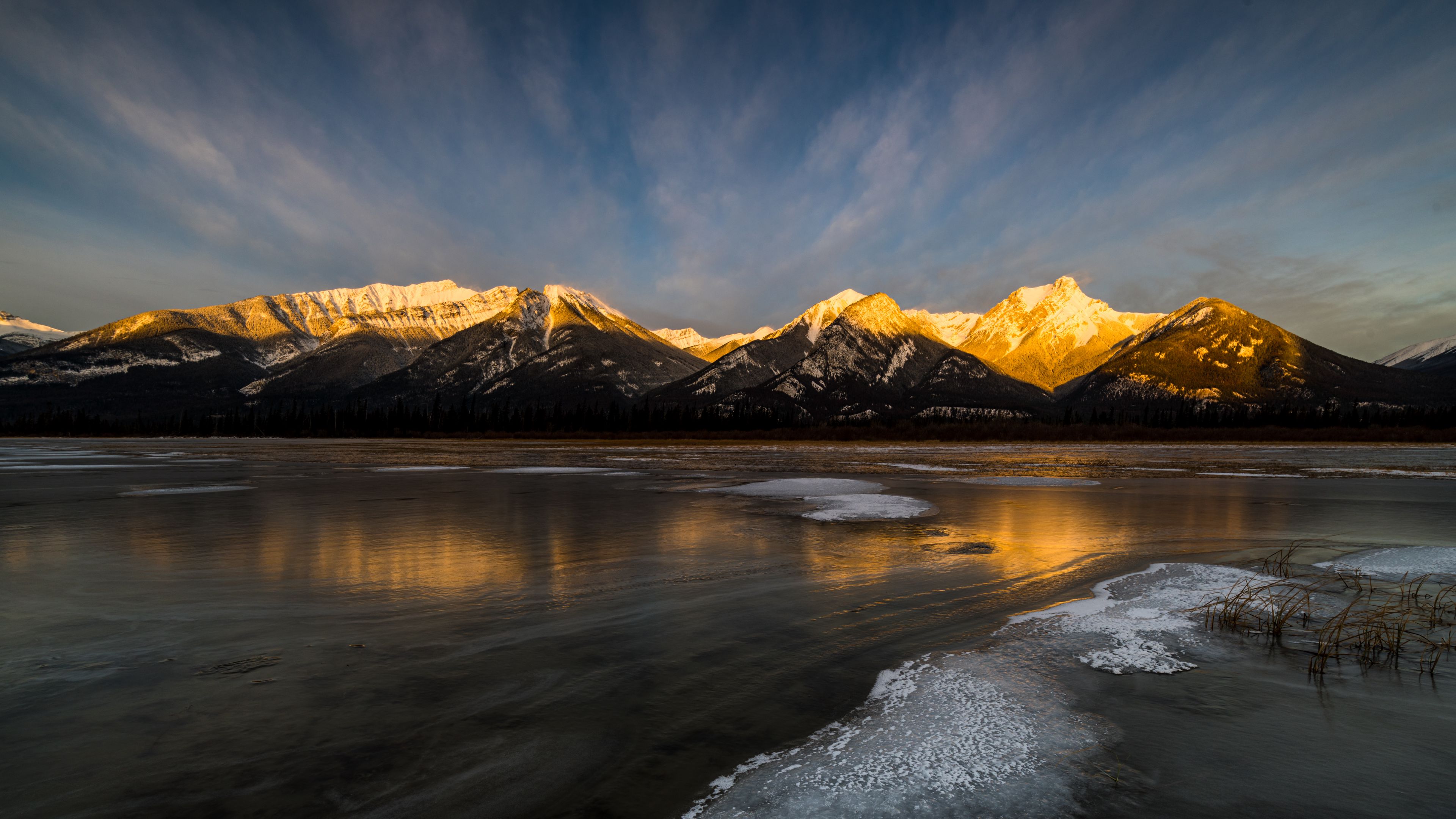 mountains, ice, reflection, 4k, HD Wallpaper