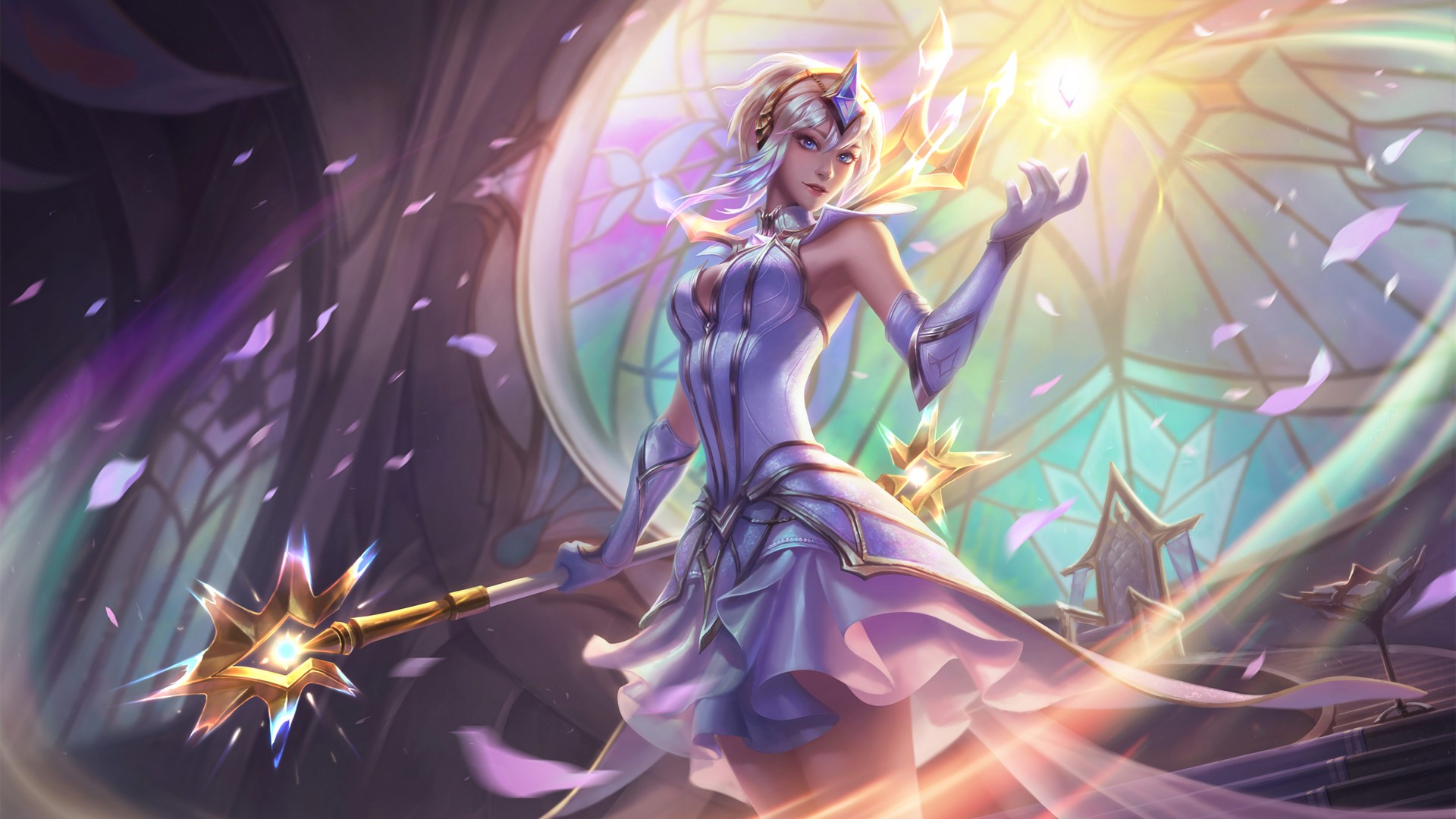 fantasy art, fantasy girl, dress, blonde, artwork, Lux (League of Legends), League of Legends, HD Wallpaper