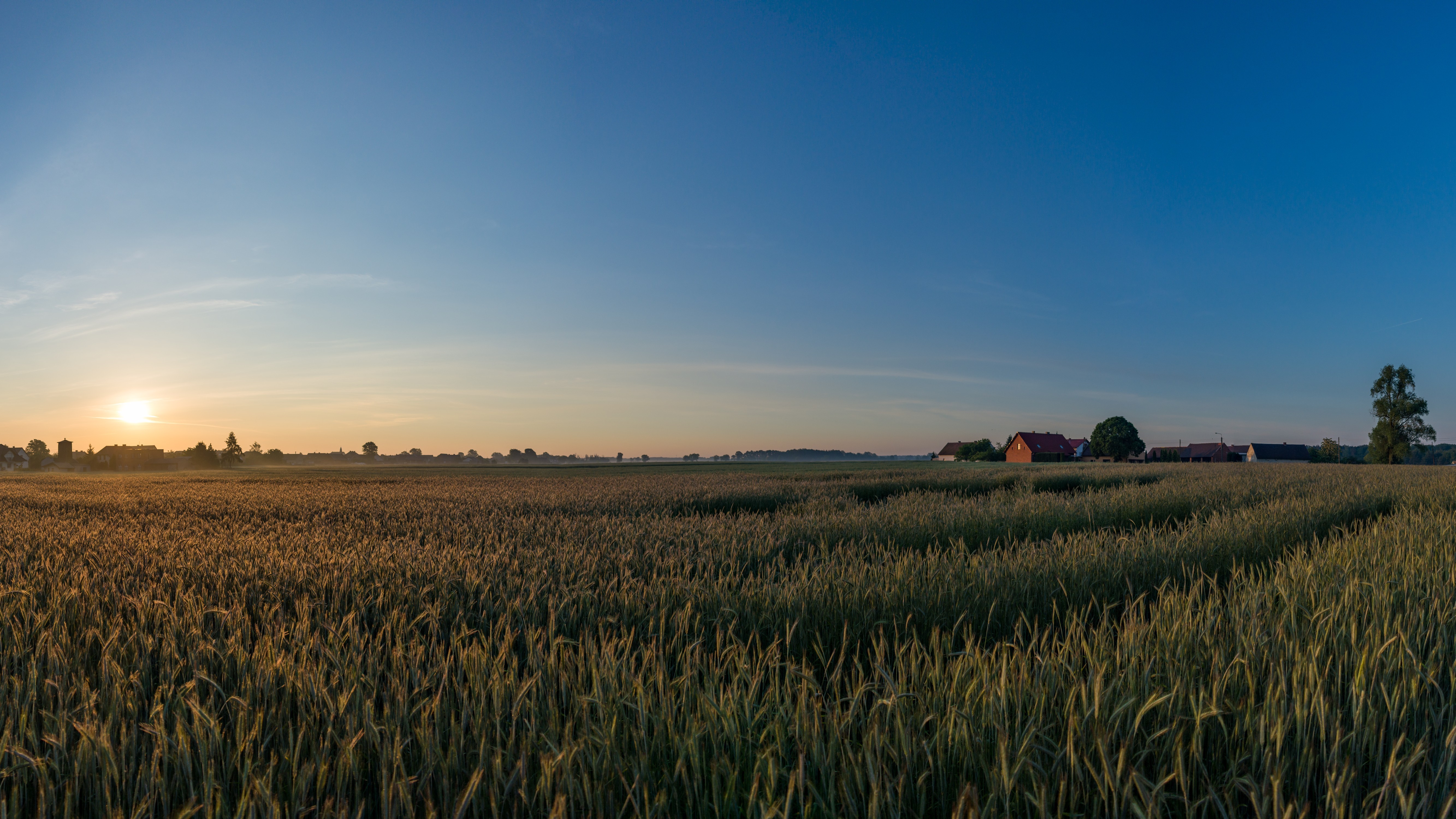 nature, landscape, Poland, village, sunrise, spring, HD Wallpaper