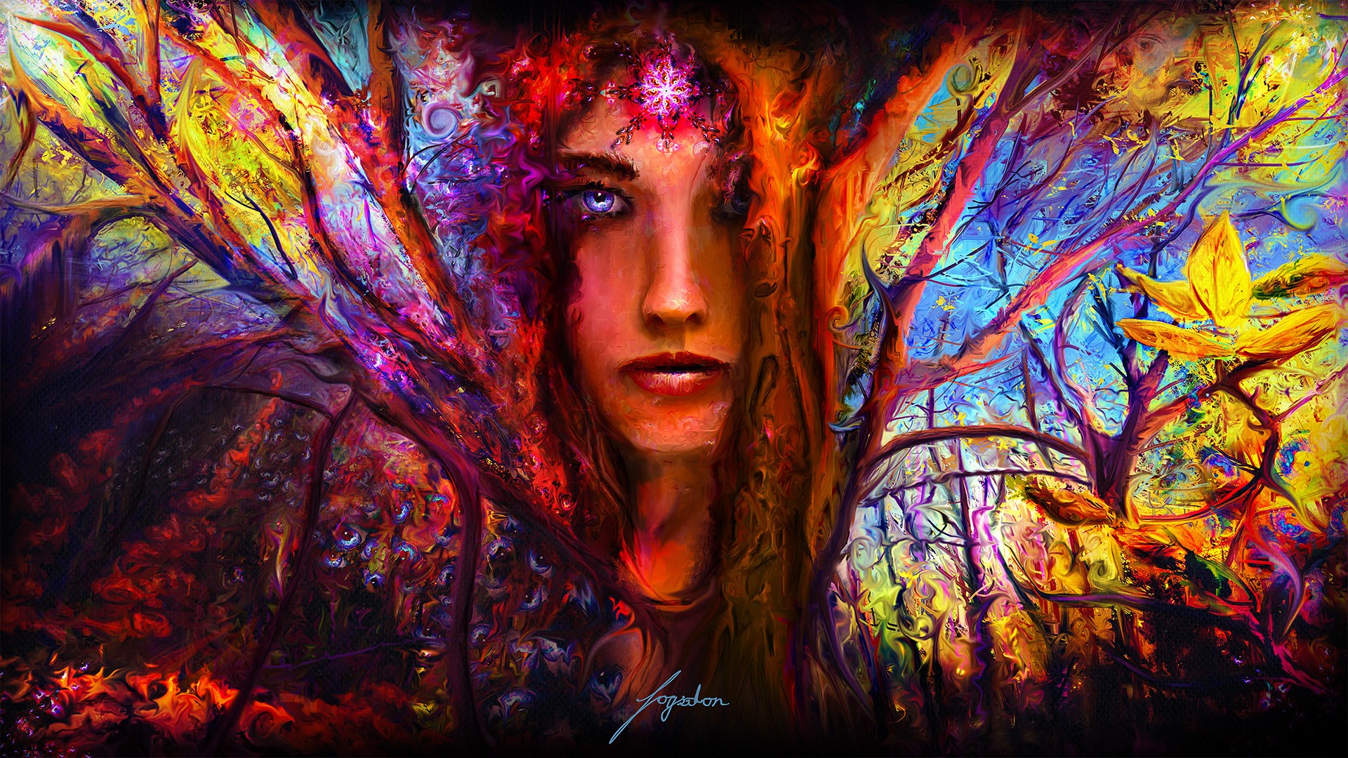 psychedelic, digital art, Audrey Logsdon, HD Wallpaper