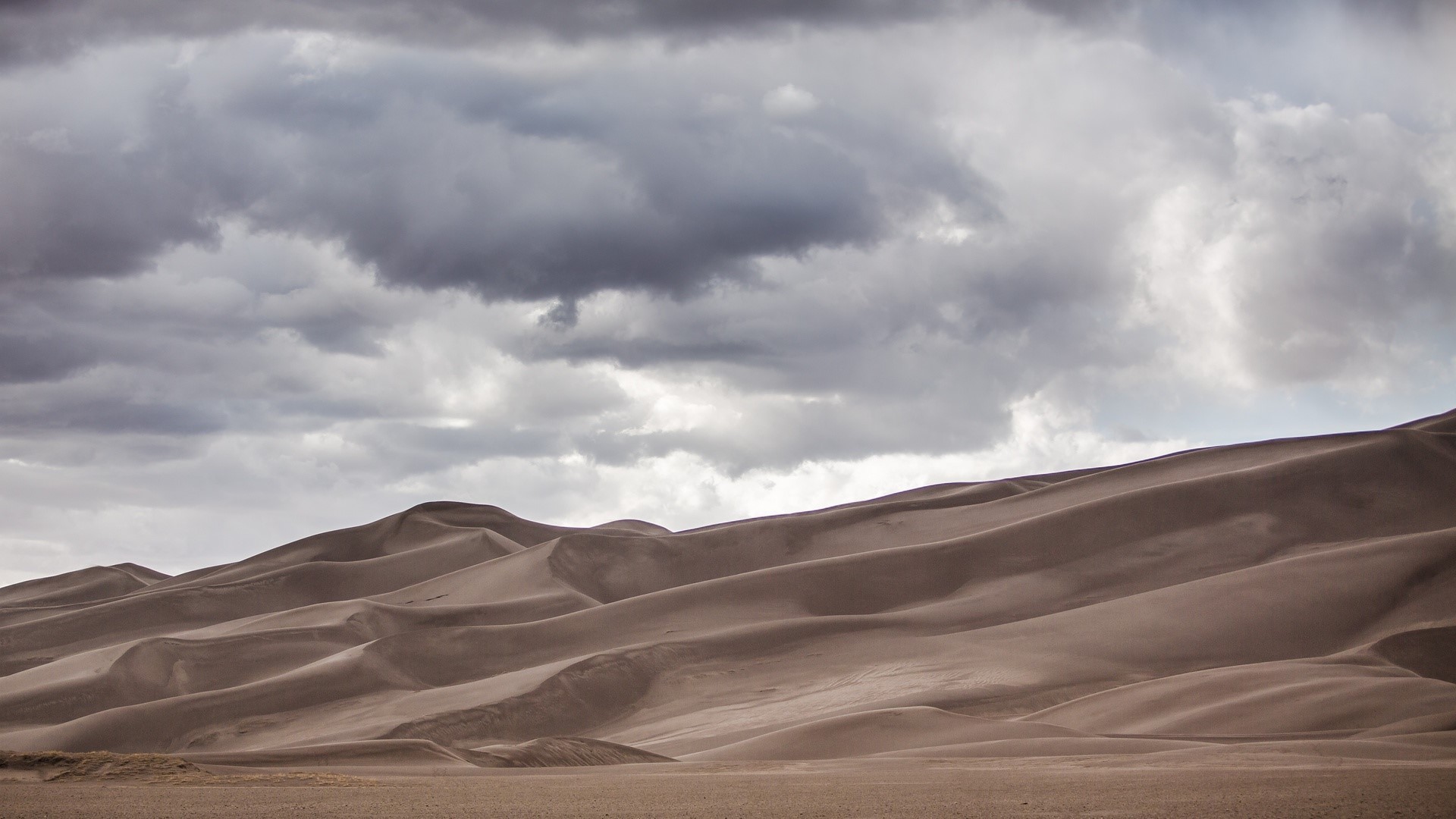 nature, landscape, Colorado, USA, sand, dunes, desert, clouds, photography, beige, HD Wallpaper