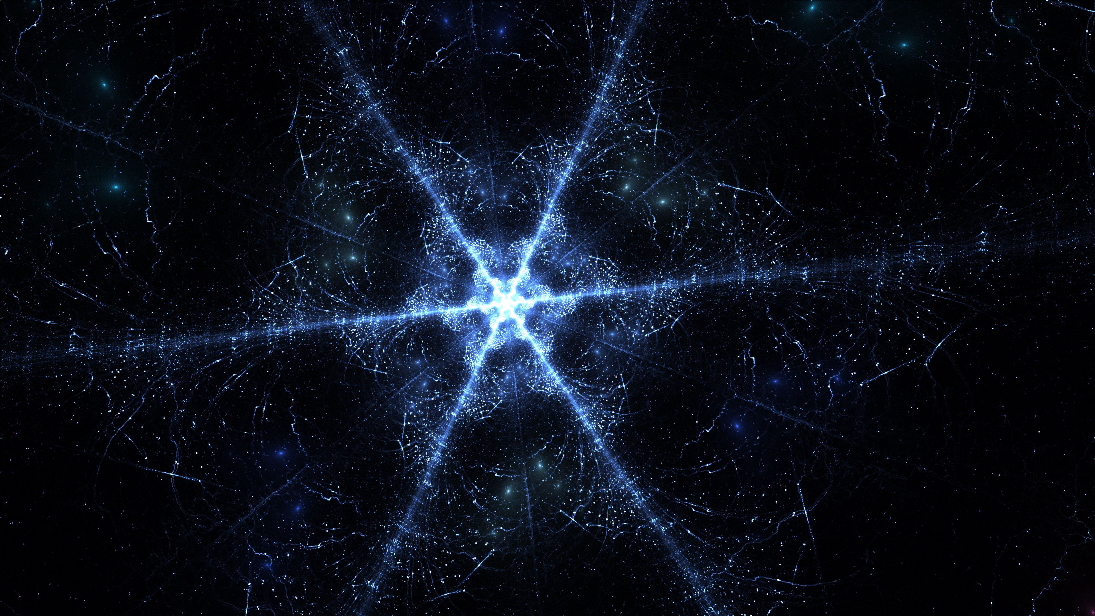 mesh, snowflake, lines, shine, space, 4k, HD Wallpaper