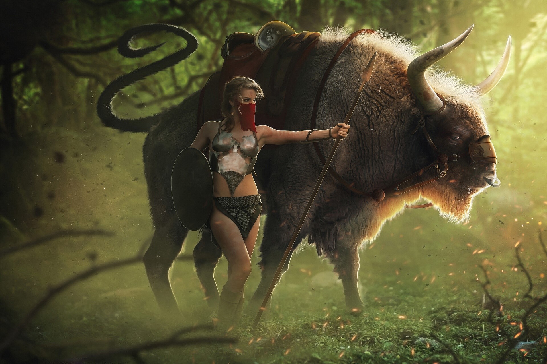creature, artwork, fantasy art, fantasy girl, HD Wallpaper