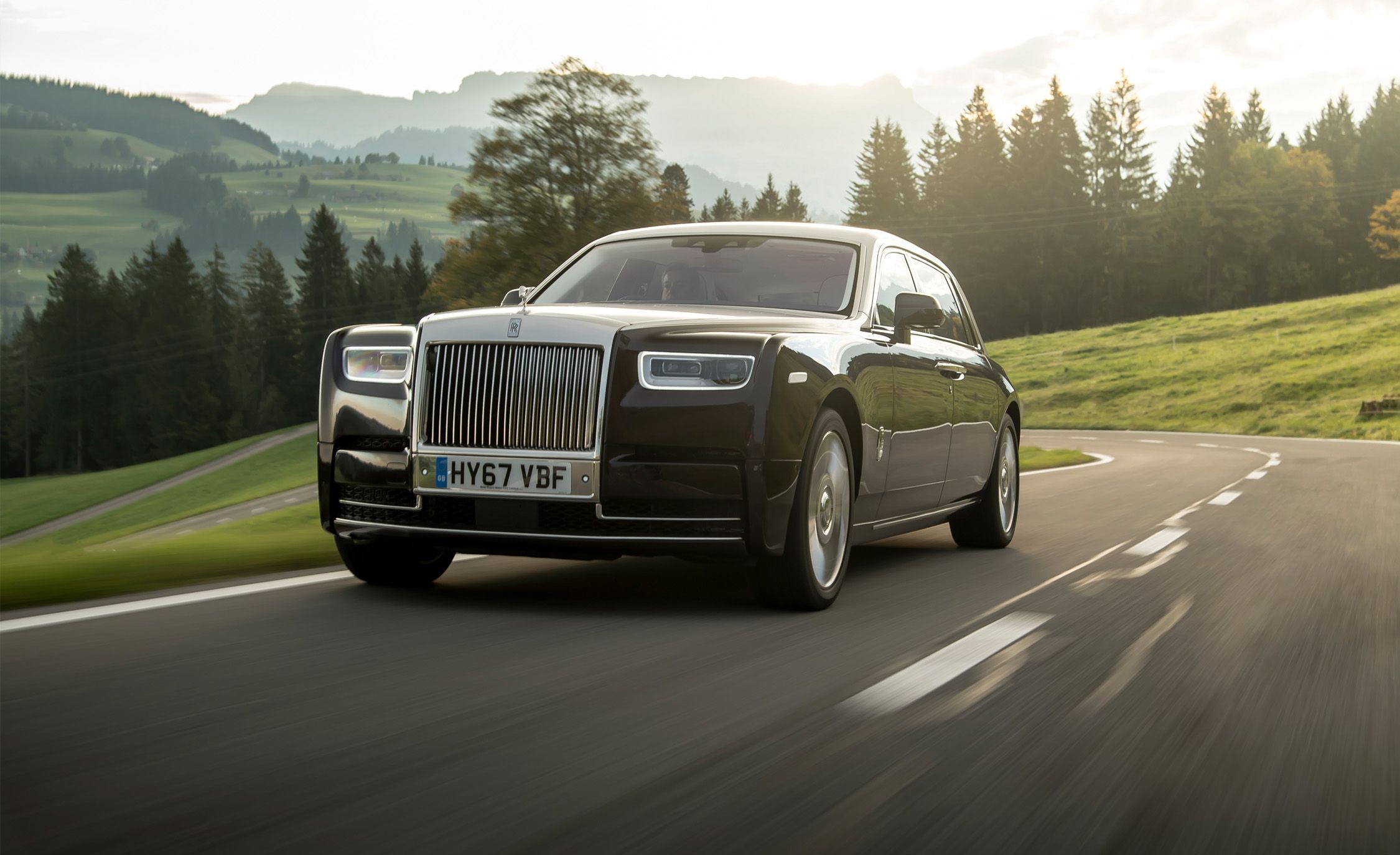 Rolls-Royce Phantom, car, road, vehicle, HD Wallpaper