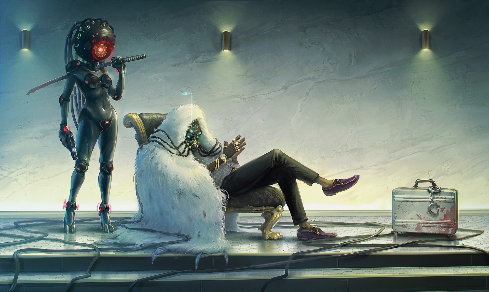 cyberpunk, digital art, cyborg, HD Wallpaper