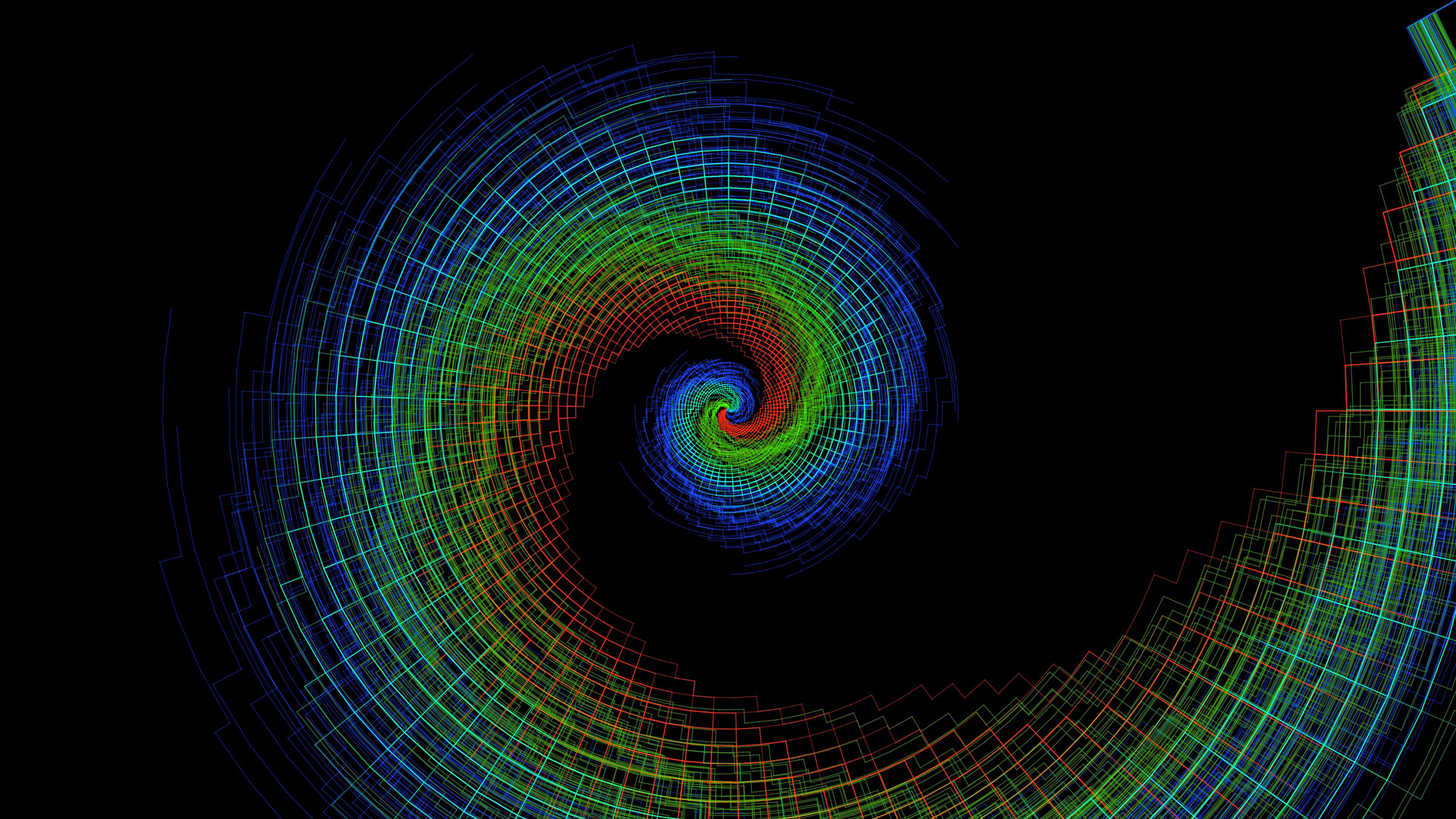 spiral, colorful, funnel, twisted, 4k, HD Wallpaper
