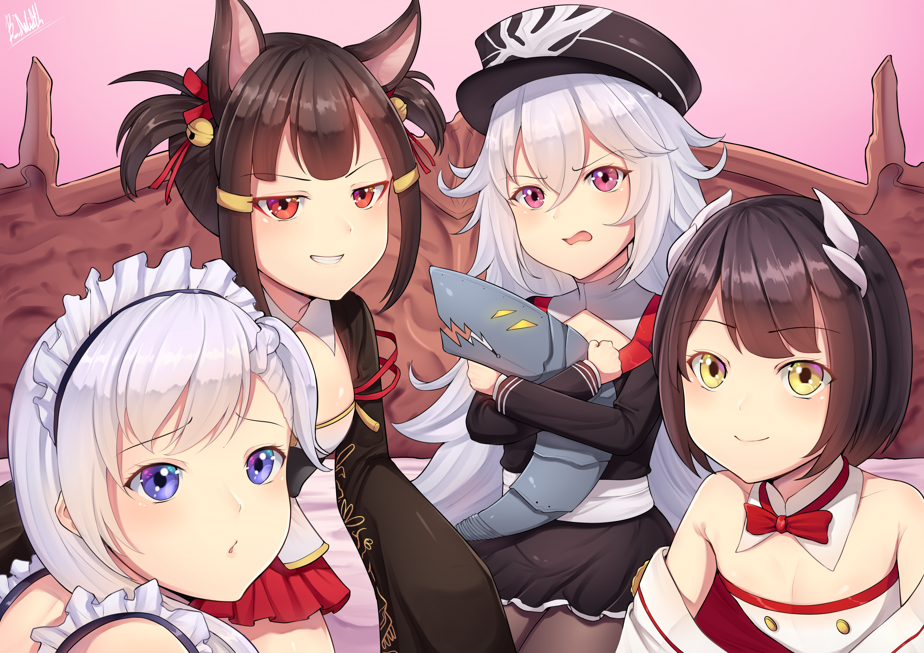 anime girls, anime, Azur Lane, Graf Zeppelin (Azur Lane), Belfast (Azur Lane), Akagi (Azur Lane), Hiei (Azur Lane), HD Wallpaper
