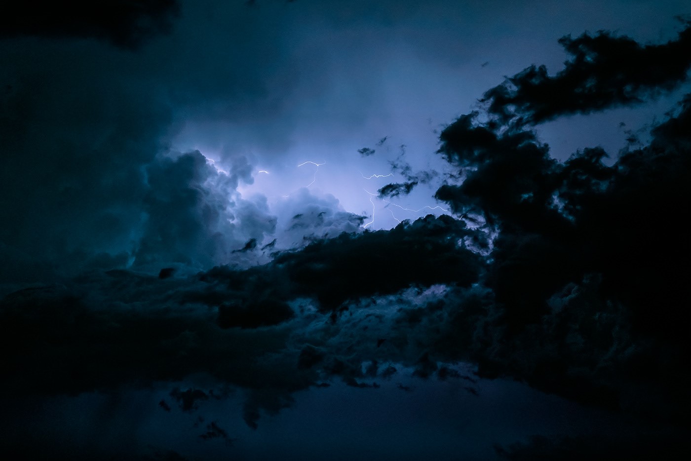 clouds, sky, lightning, HD Wallpaper