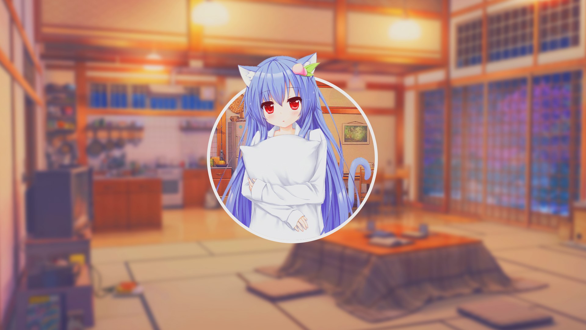 neko ears, anime, anime girls, picture-in-picture, HD Wallpaper