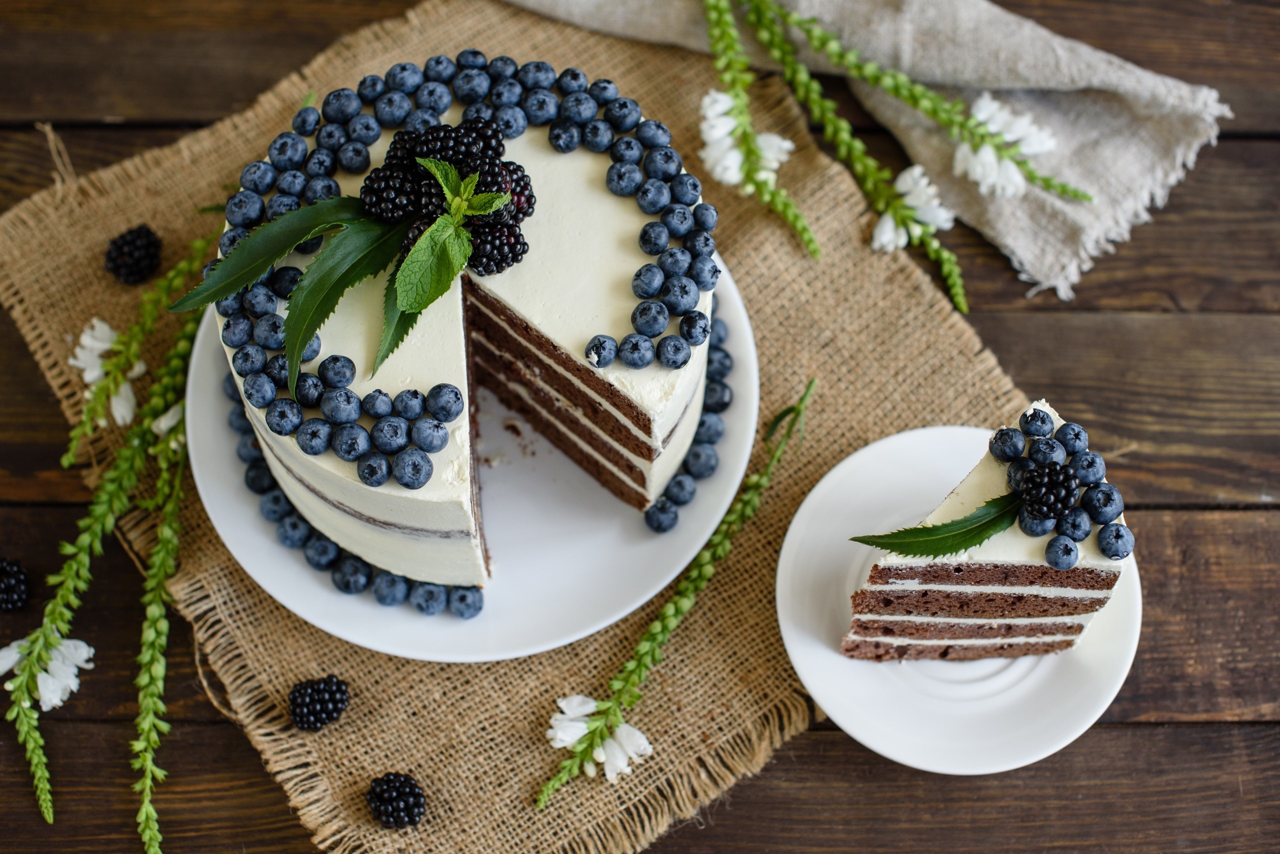 food, berries, sweets, cake, HD Wallpaper