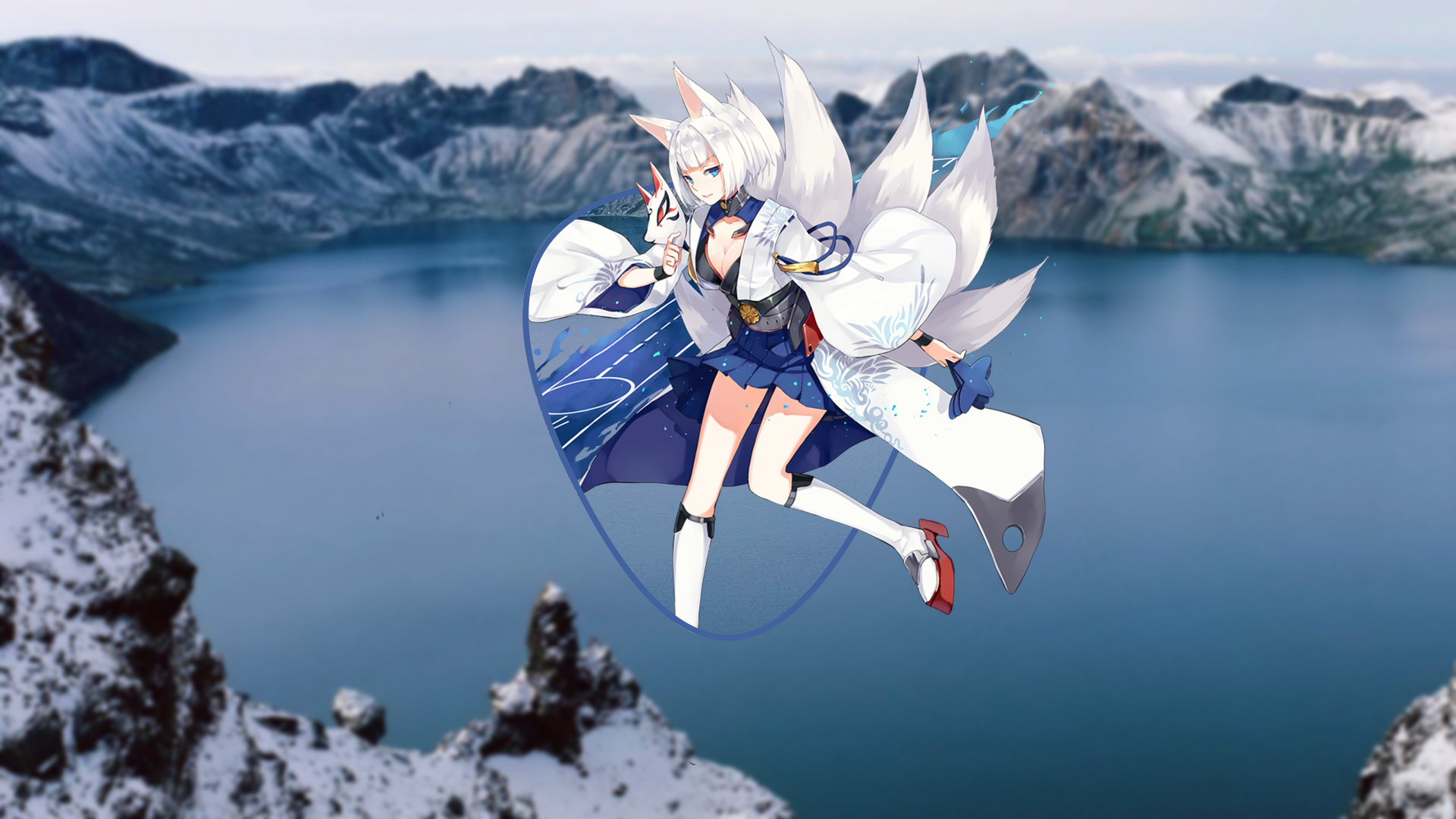 anime, render in shapes, animal ears, miniskirt, anime girls, picture-in-picture, HD Wallpaper