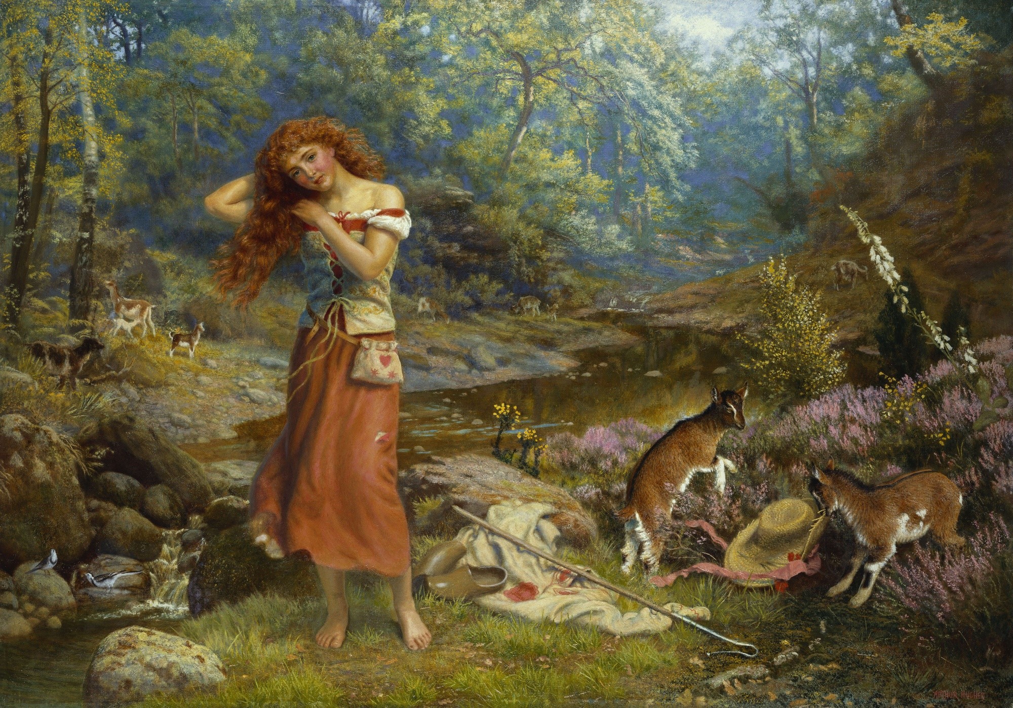 Arthur Hughes, artwork, women, painting, classical art, 1897 (Year), HD Wallpaper