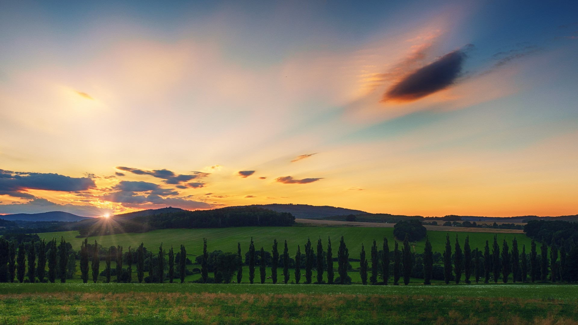 landscape, sky, sunlight, Sun, HD Wallpaper