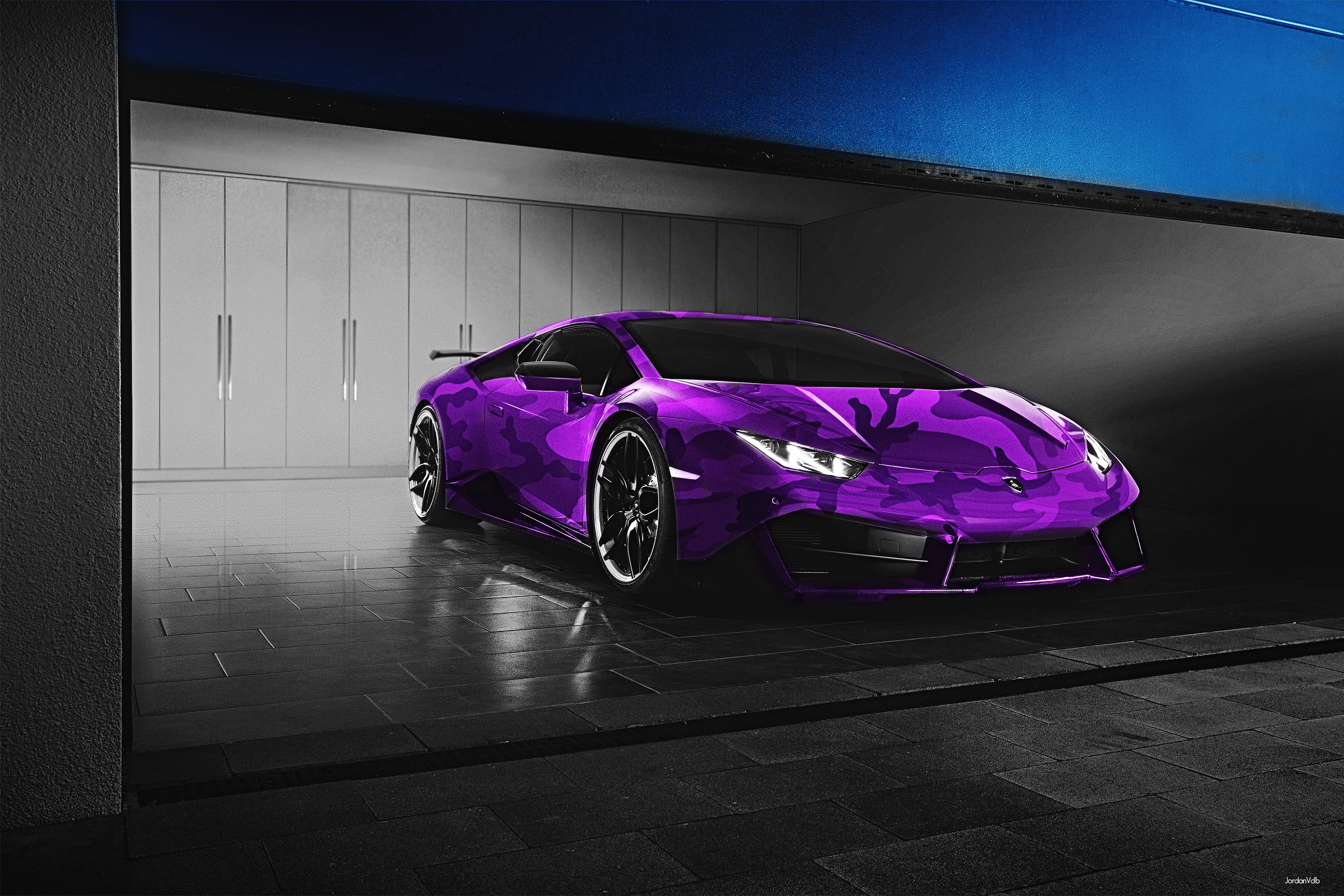 Lamborghini, camouflage, photomontage, HD Wallpaper
