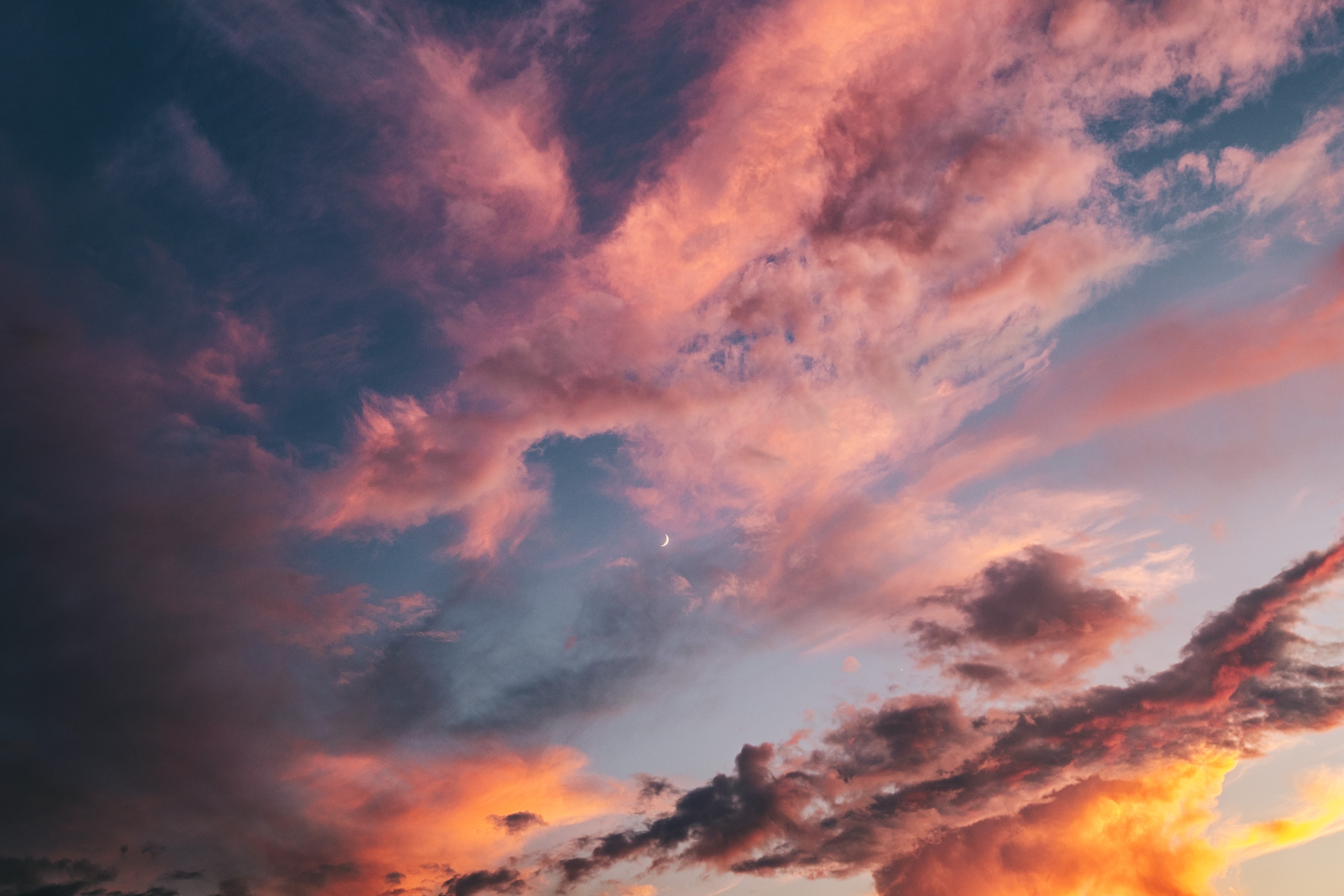 sunset, clouds, colorful, HD Wallpaper