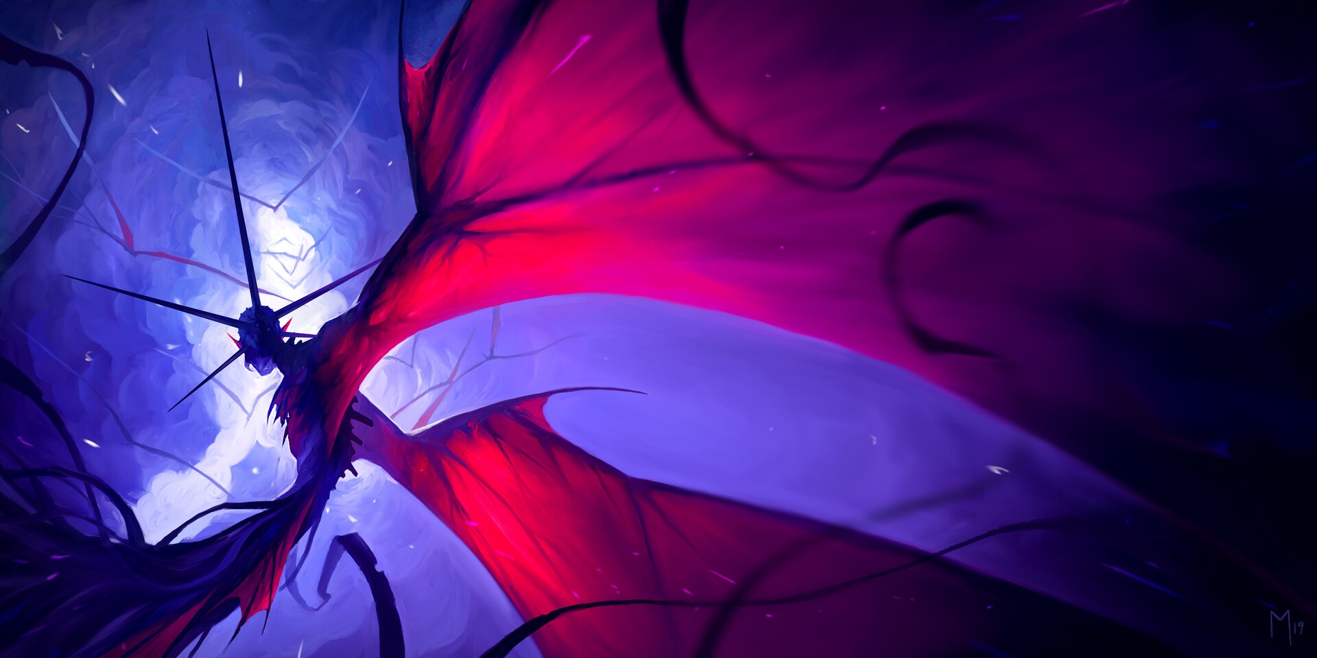 digital art, artwork, fantasy art, siren, dark, wings, blue, HD Wallpaper