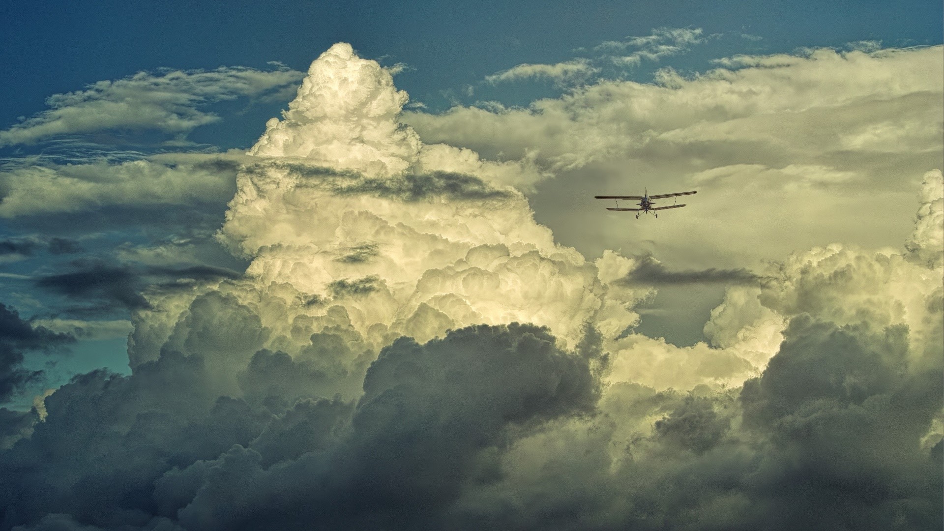 sky, clouds, nature, vehicle, aircraft, HD Wallpaper