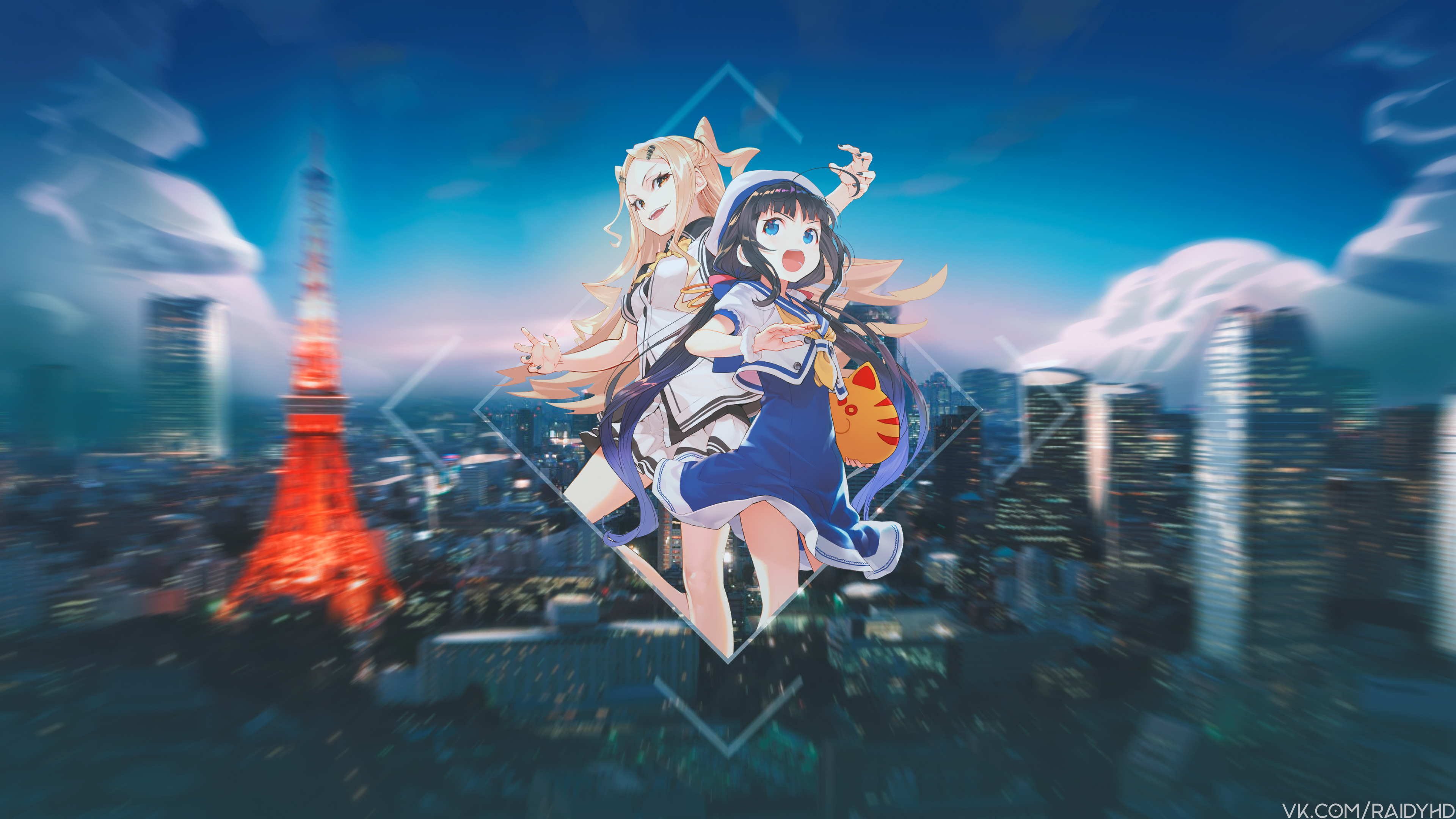 anime girls, anime, picture-in-picture, HD Wallpaper