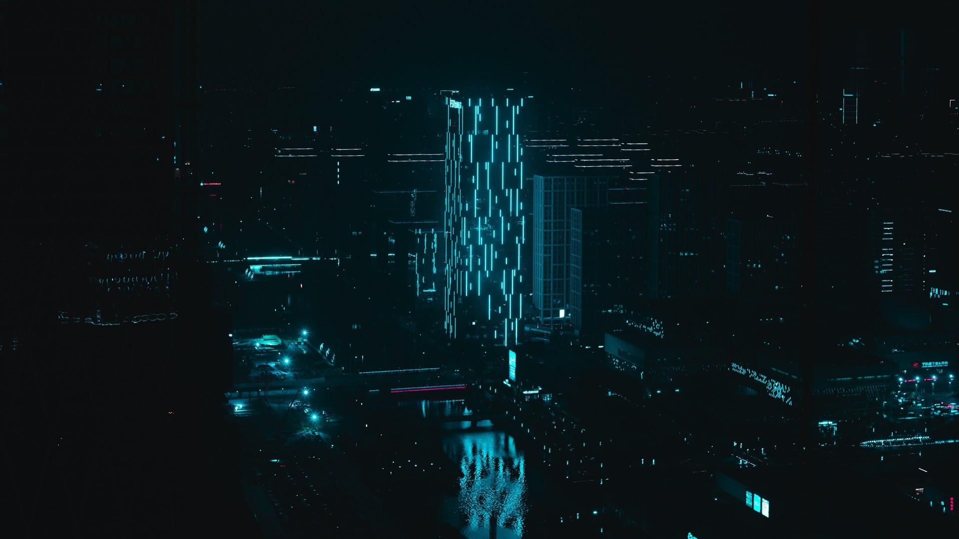 city, cityscape, architecture, building, night, dark, HD Wallpaper