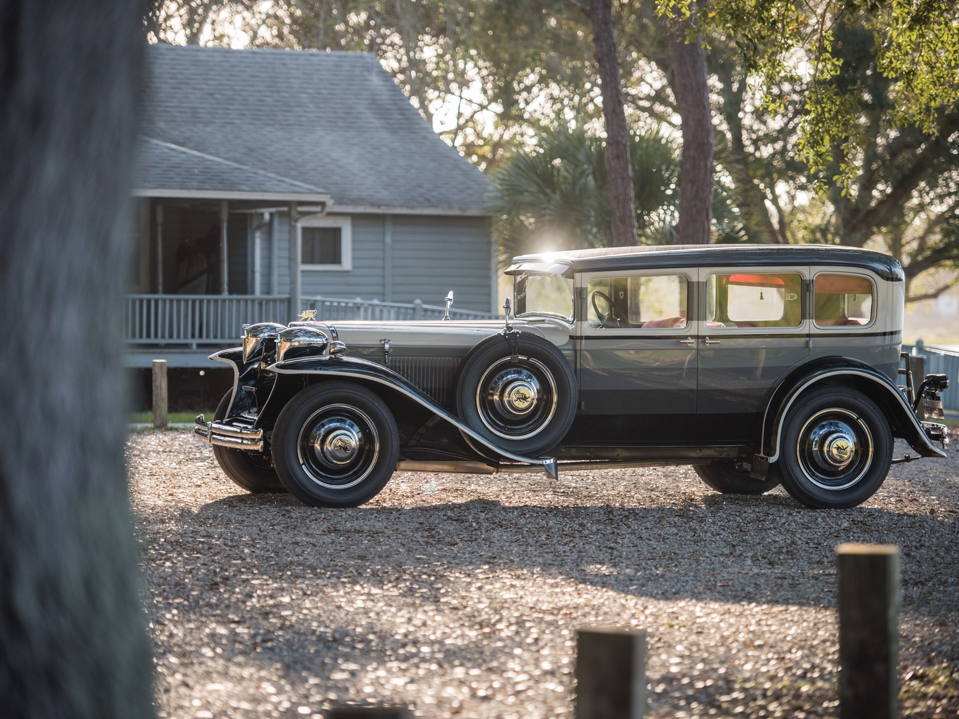 car, classic car, black cars, photography, Ruxton Model C, house, Oldtimer, sunlight, trees, HD Wallpaper