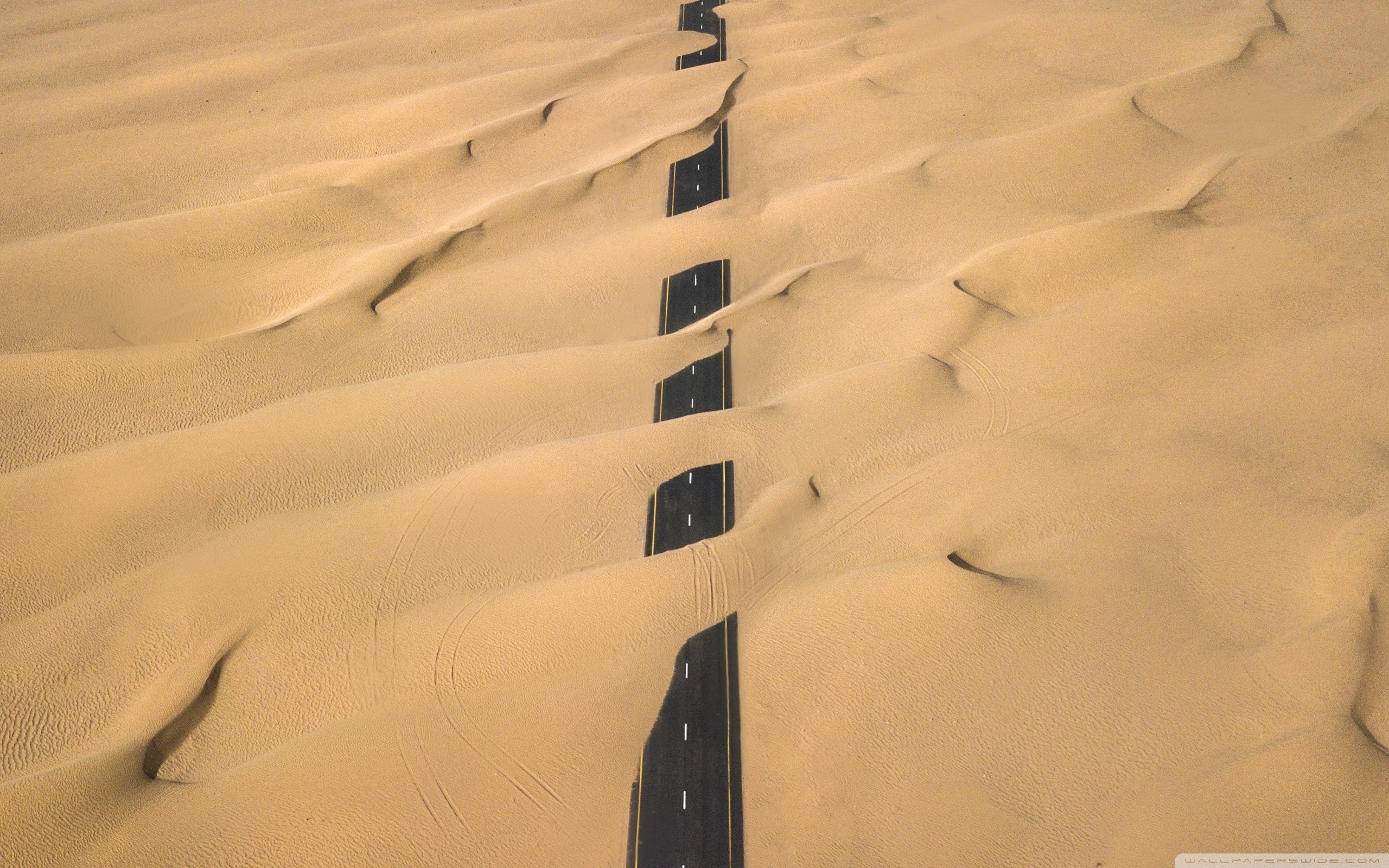 desert, road, sand, HD Wallpaper