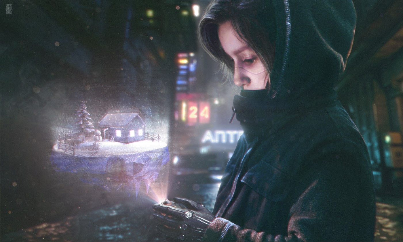 futuristic, thinking, cyborg, artwork, science fiction, HD Wallpaper