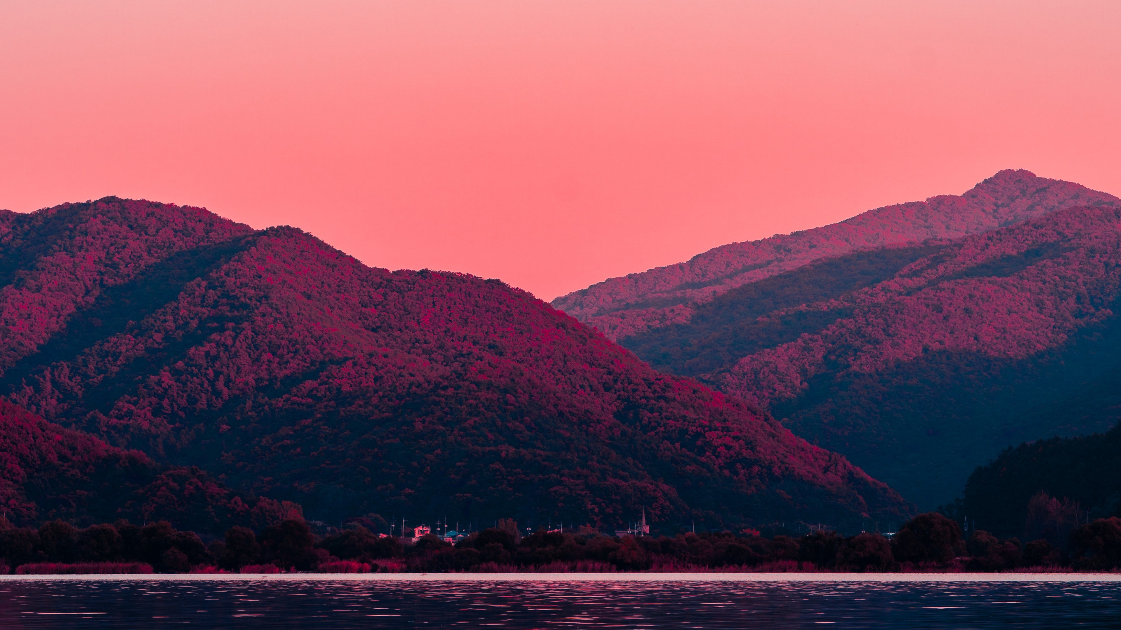 nature, sunset, evening, mountains, landscape, HD Wallpaper