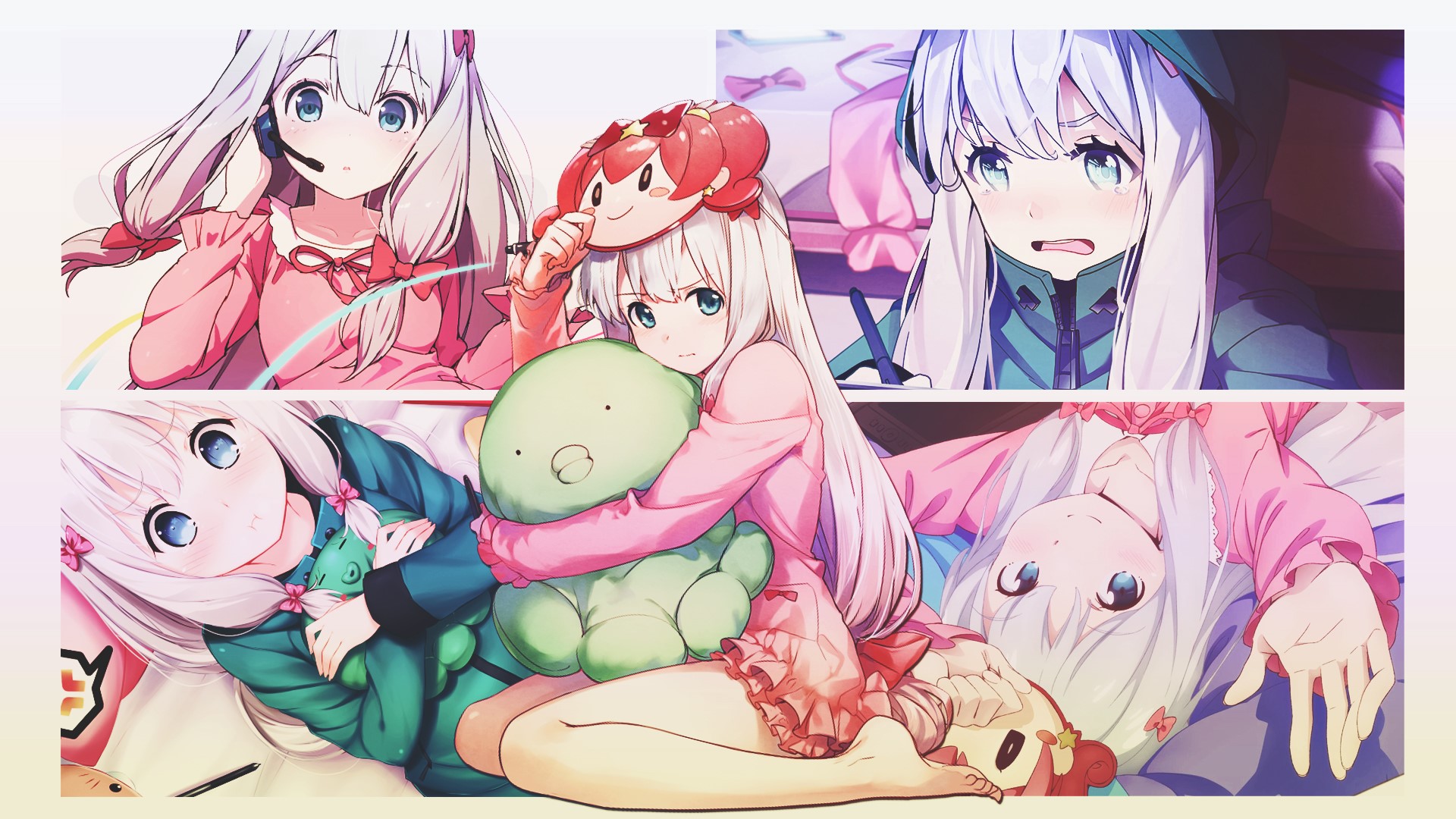 Eromanga-sensei, Izumi Sagiri, anime girls, blue eyes, barefoot, HD Wallpaper