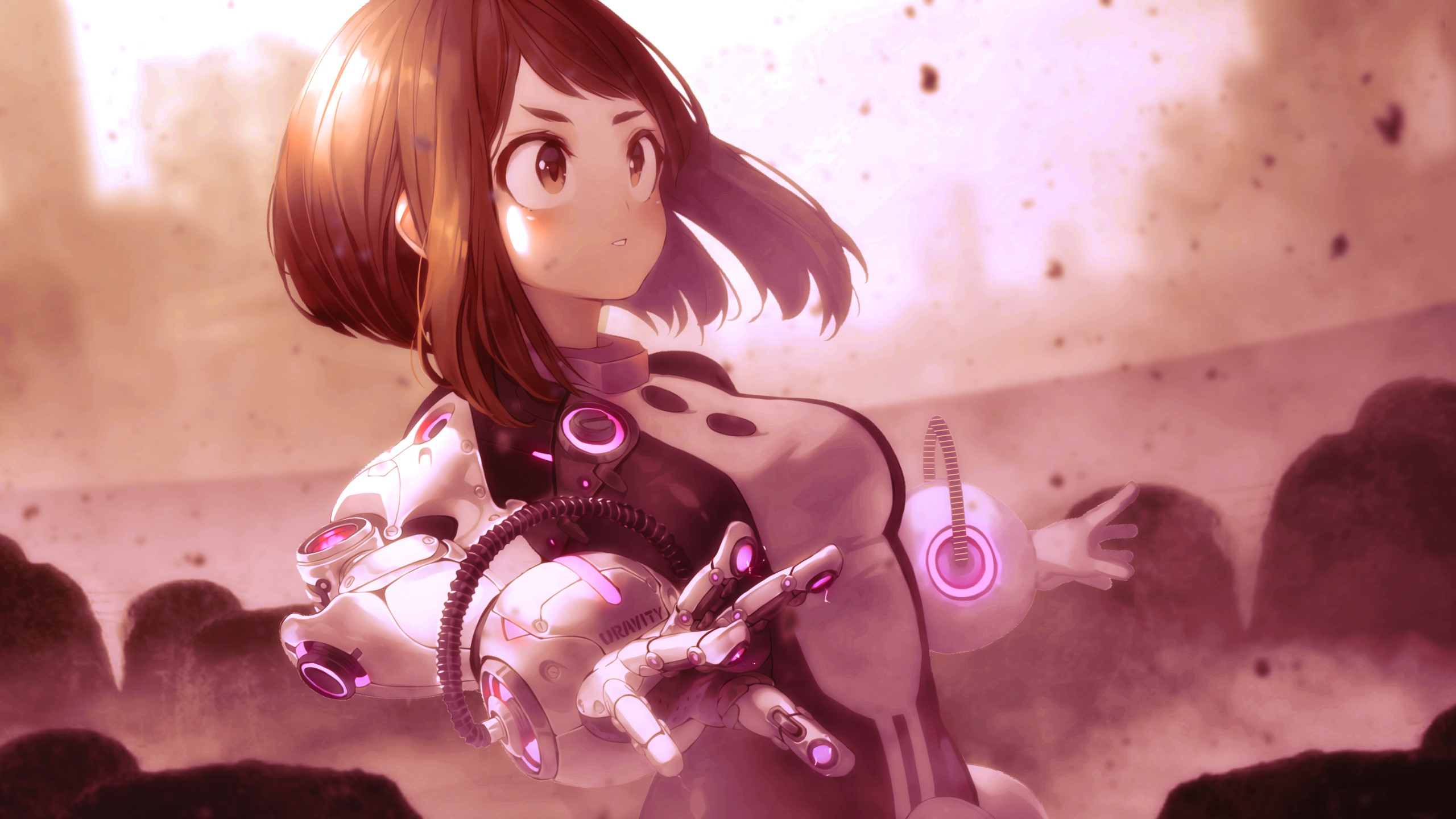 Boku no Hero Academia, Uraraka Ochako, futuristic, anime, anime girls, HD Wallpaper