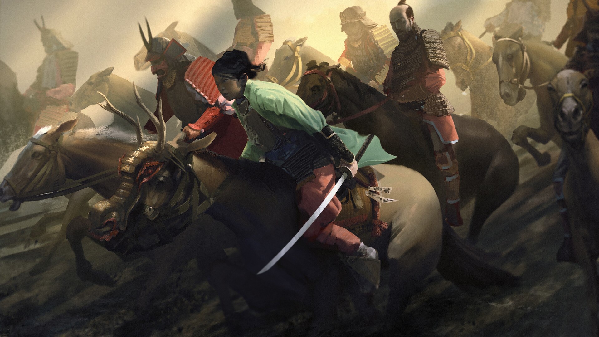 fantasy art, Asia, military, artwork, sword, fantasy girl, HD Wallpaper