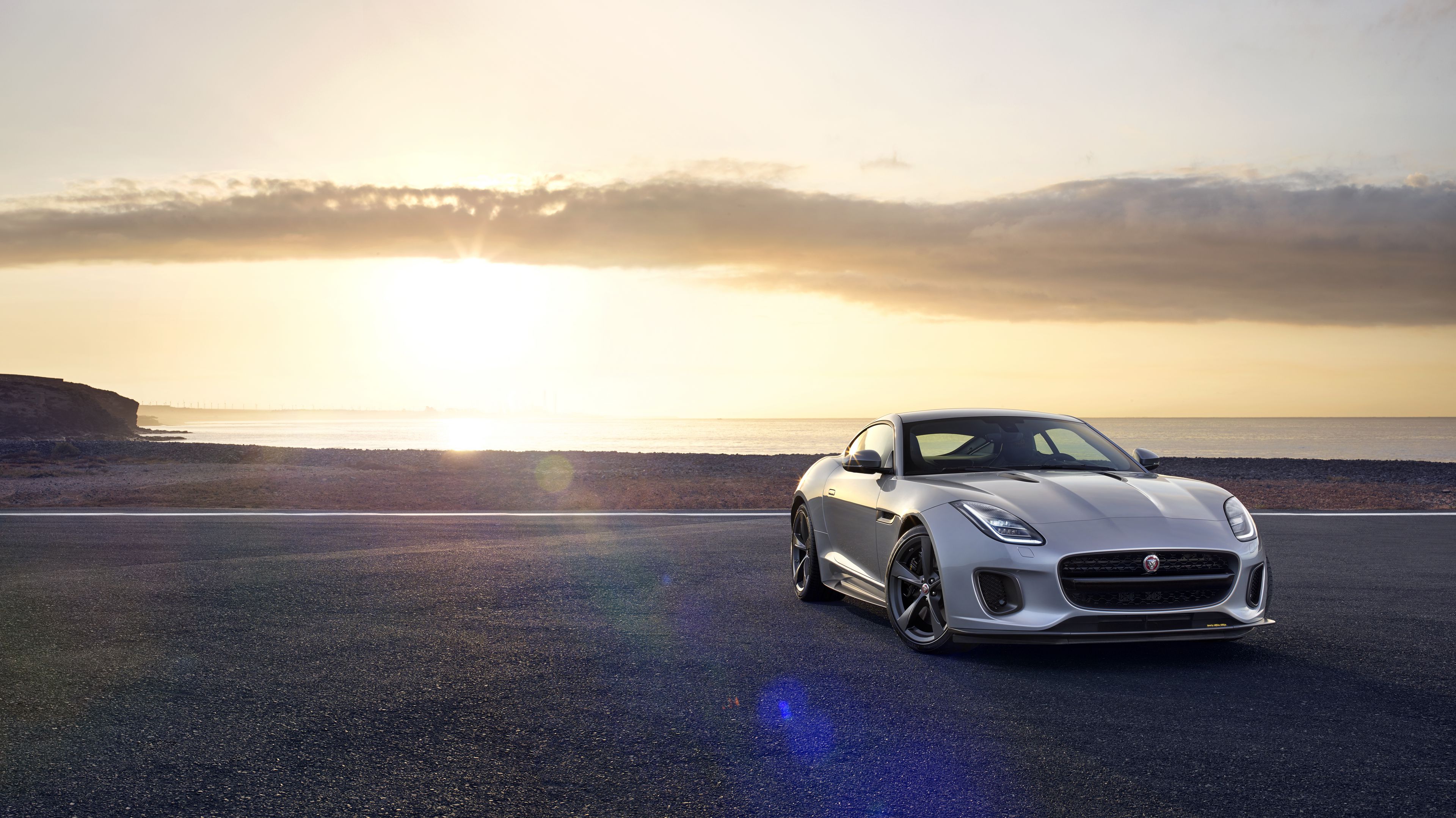 jaguar f-type, jaguar, luxury, sports car, silver, 4k, HD Wallpaper