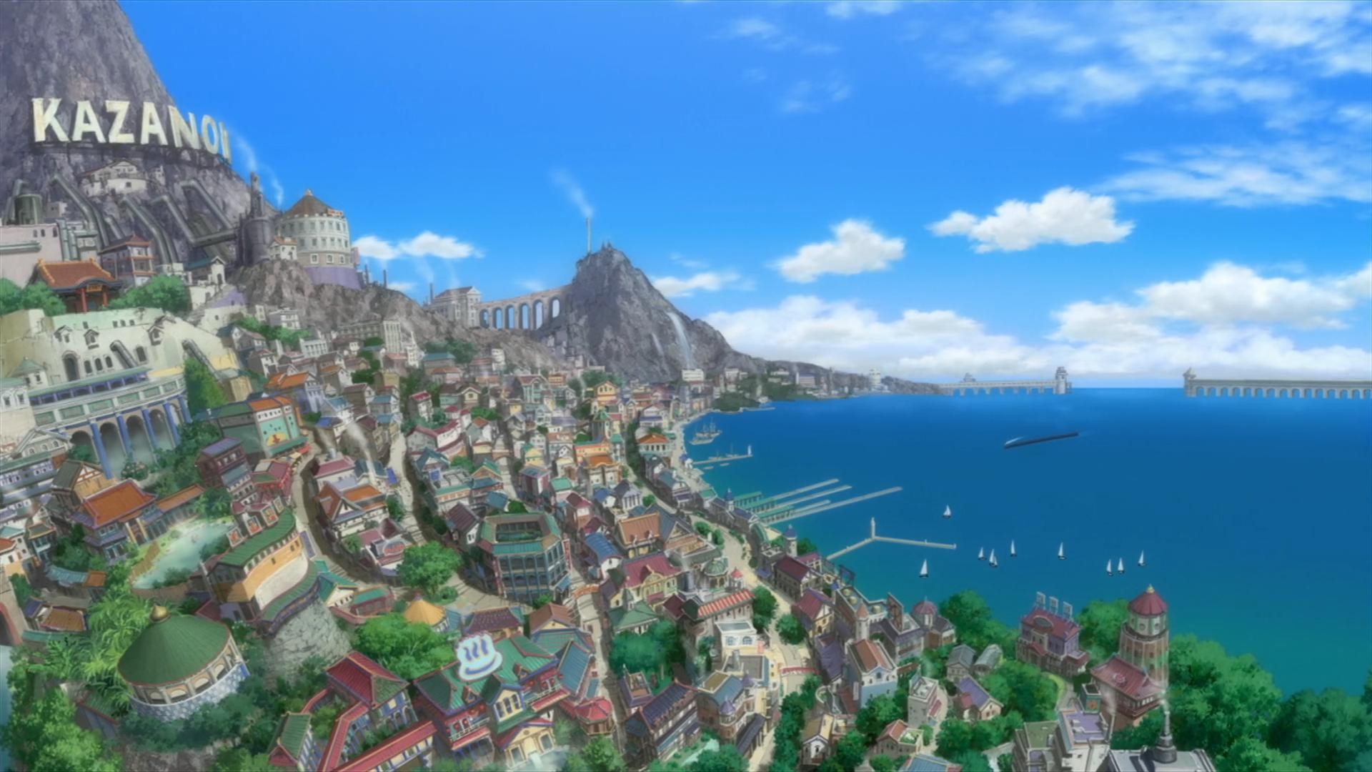 One Piece, anime, cityscape, HD Wallpaper